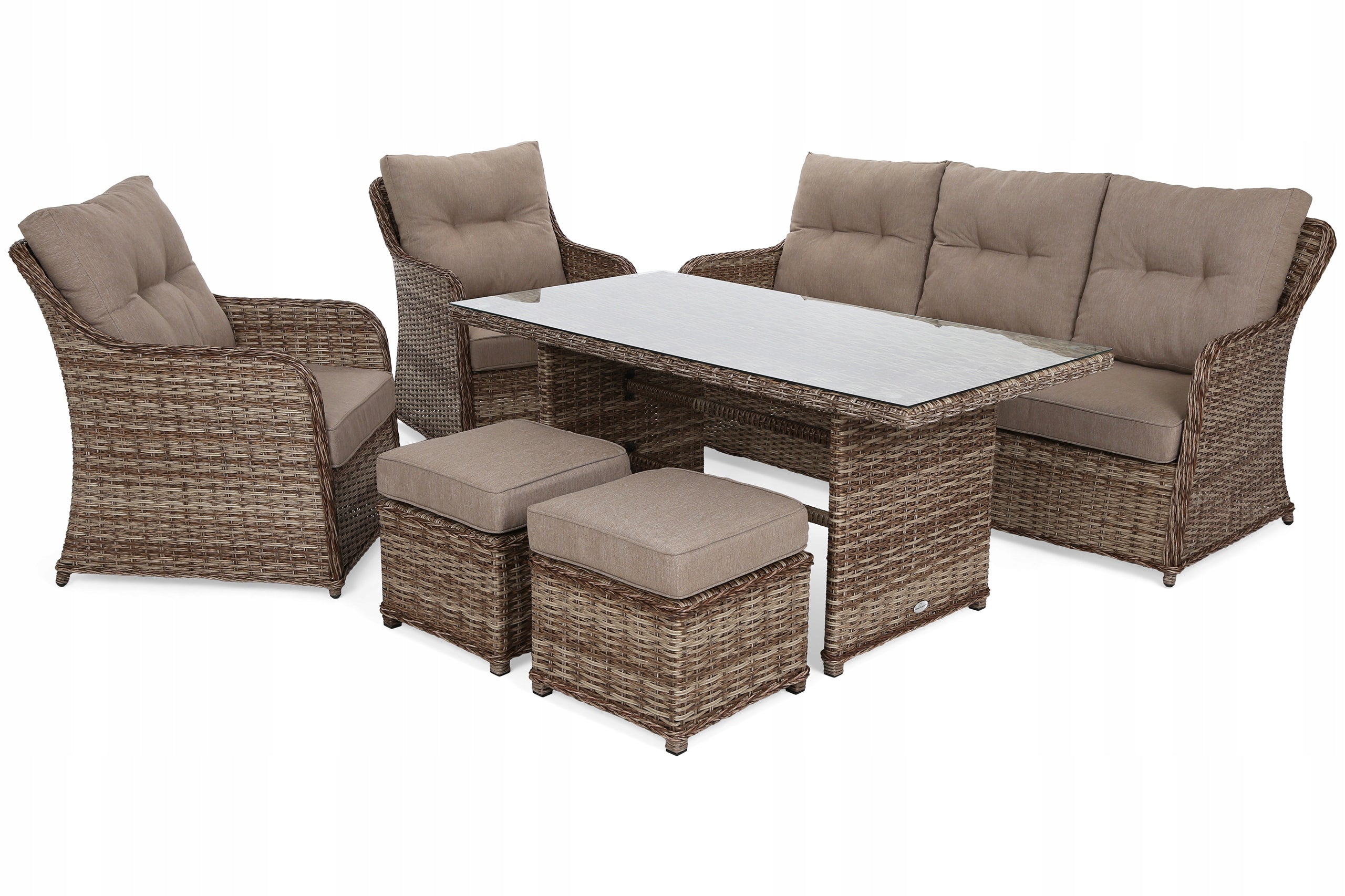 Garden furniture set rattan set for terrace garden Bergamo brown Packaging status original