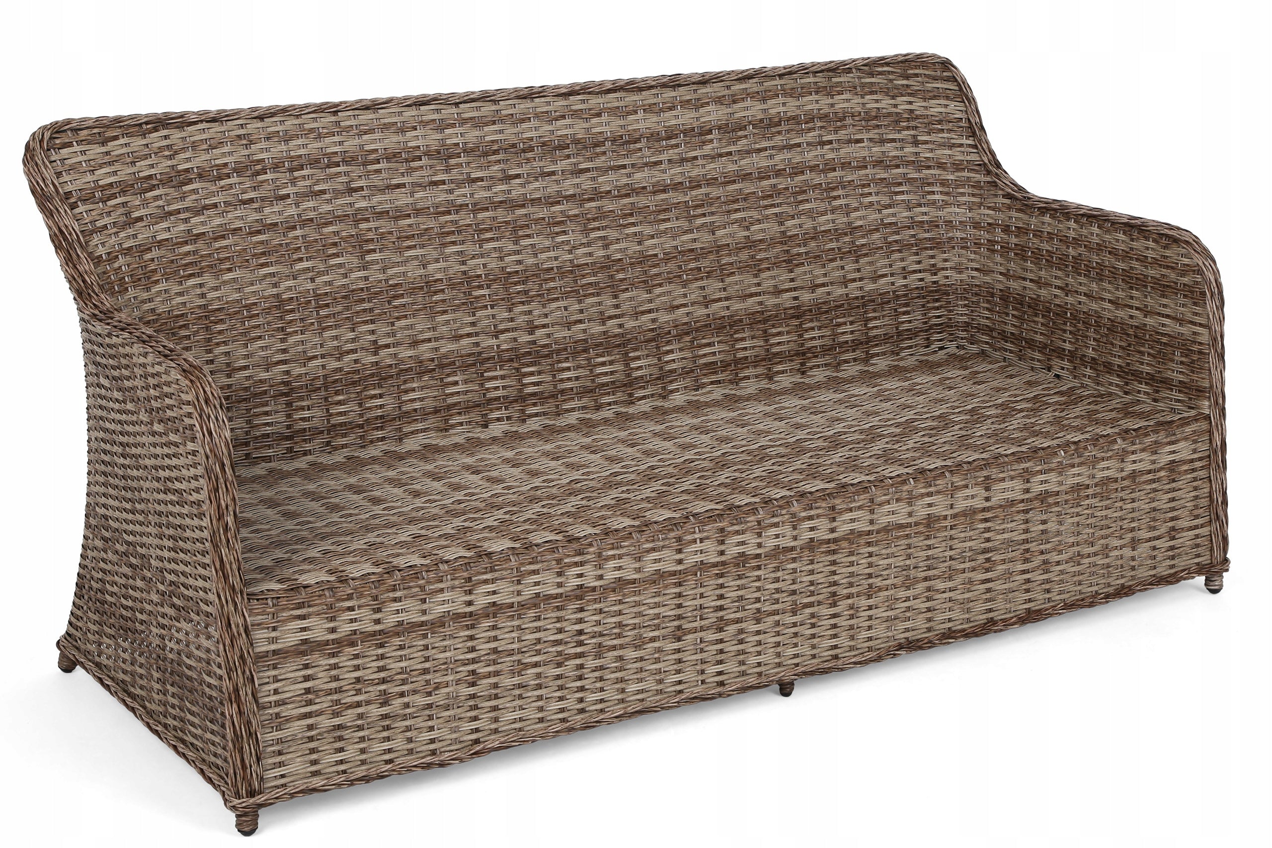 Garden furniture set rattan set for terrace garden Bergamo brown Set contents armchair pouf table other element
