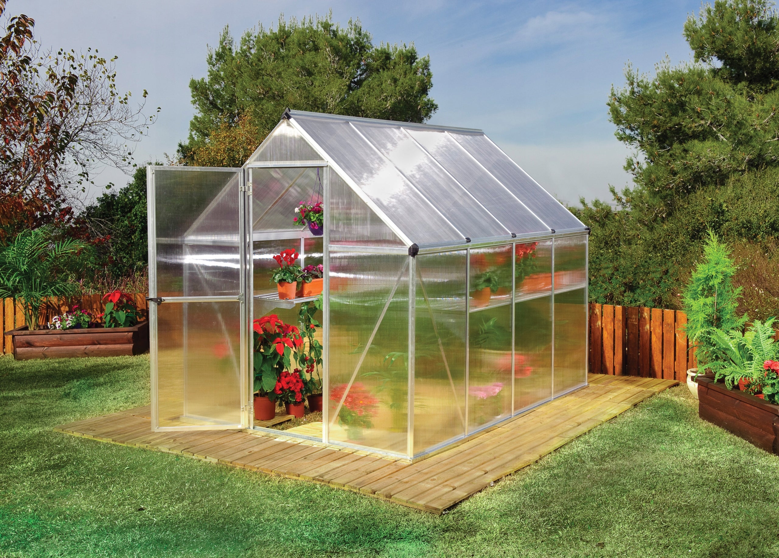Garden greenhouse Palram 246 cm x 185 cm x 208 cm polycarbonate strong Width 185 m