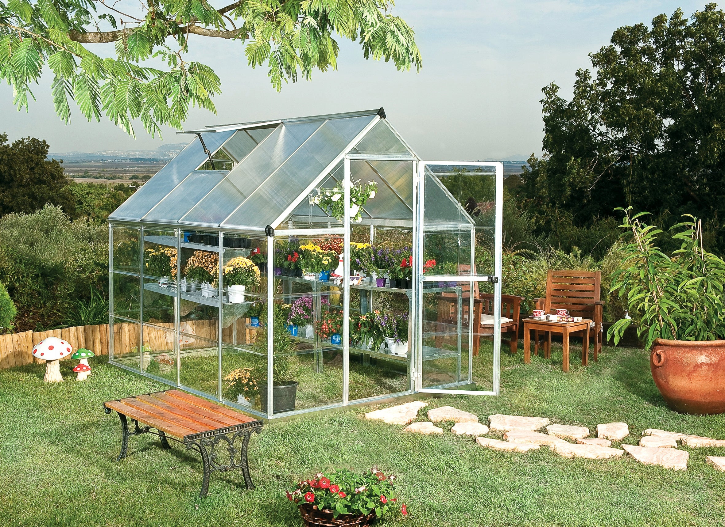 Garden greenhouse Palram 246 x 185 m x 208 cm polycarbonate strong Manufacturer code 701572