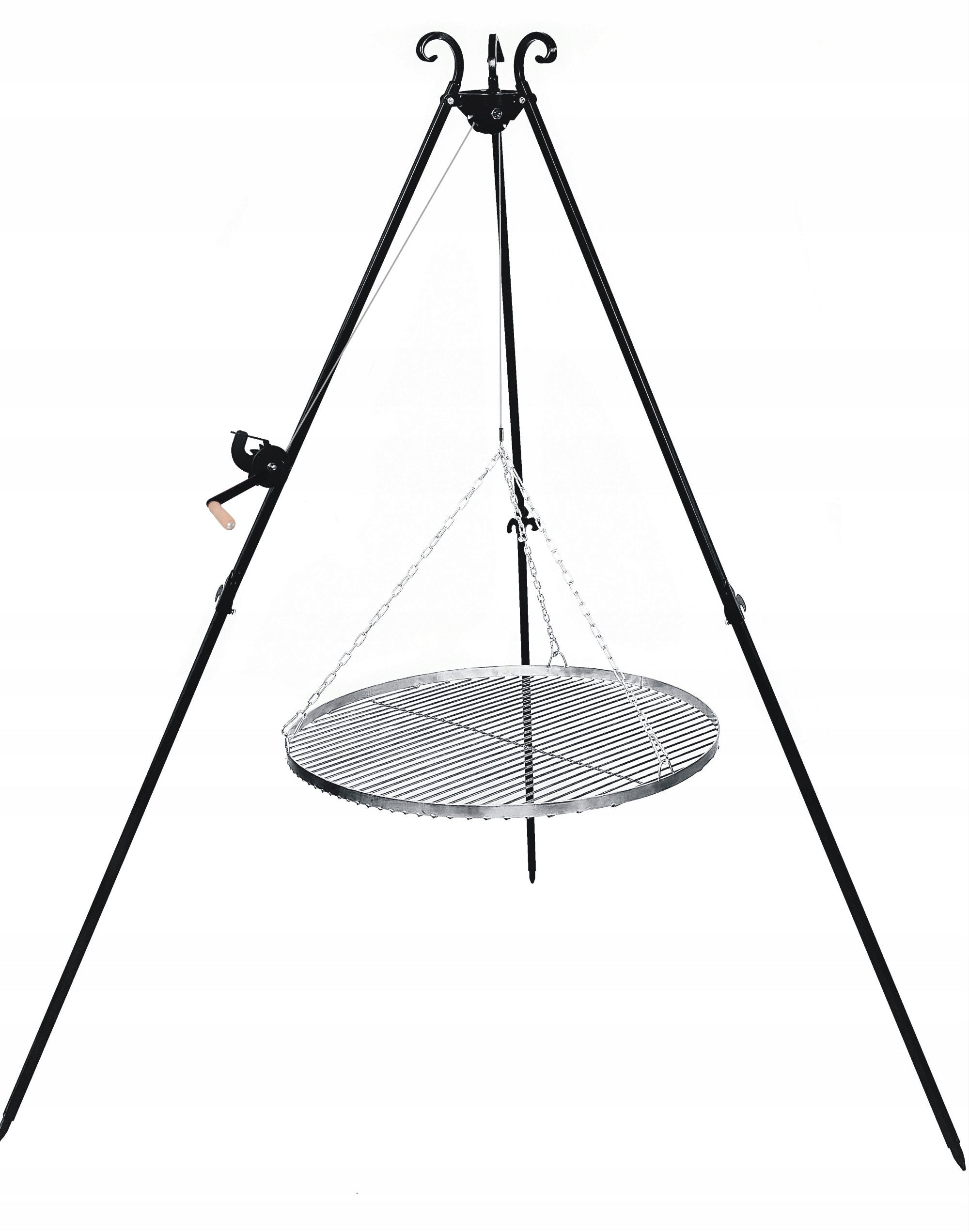 Garden grill tripod 210 cm grate 80 cm stainless INOX set XXL