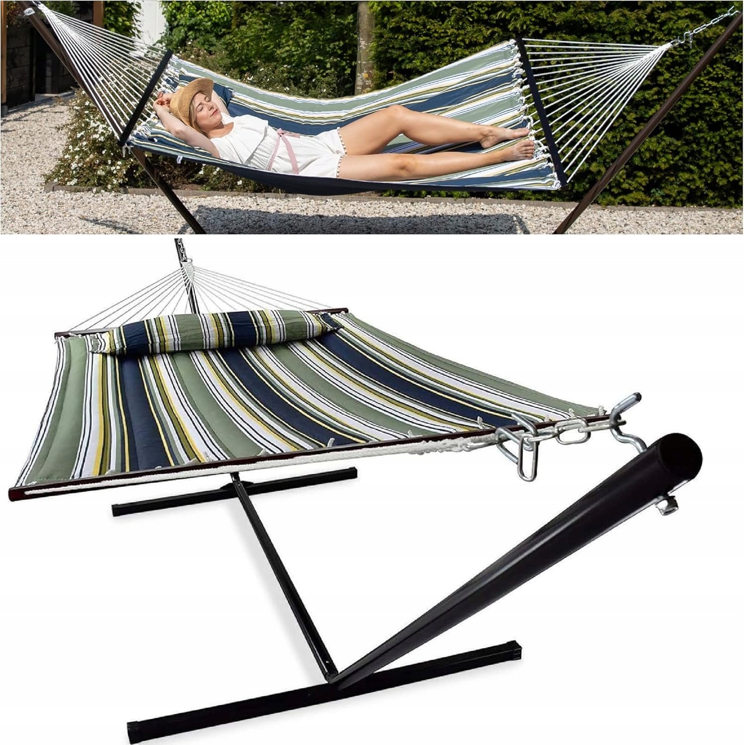 Garden hammock VITA5 with 2-person frame 200 kg 190x140 cm