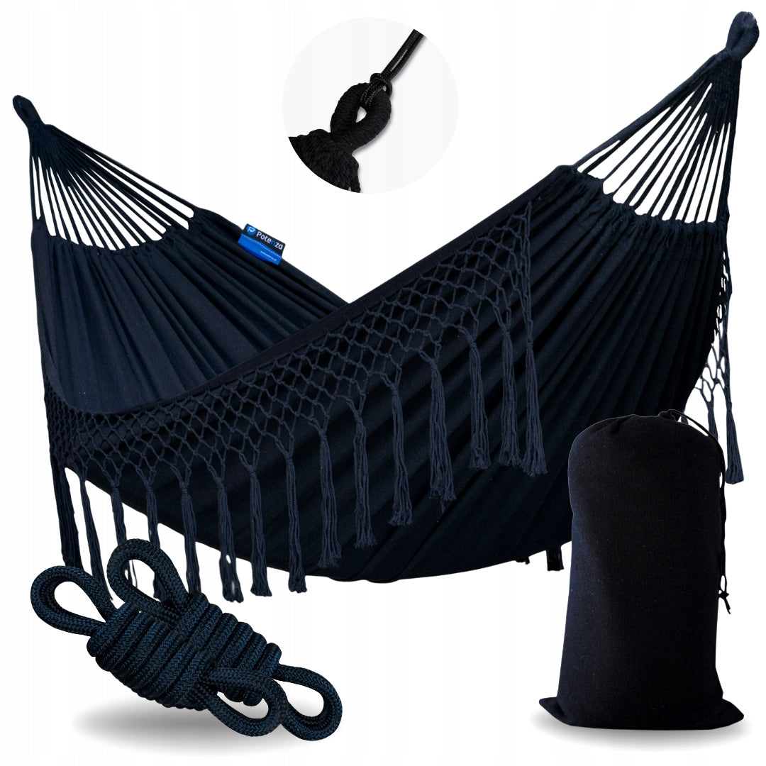 Garden hammock boho SANTIA 220x160 hammock with cords and cover POTENZA