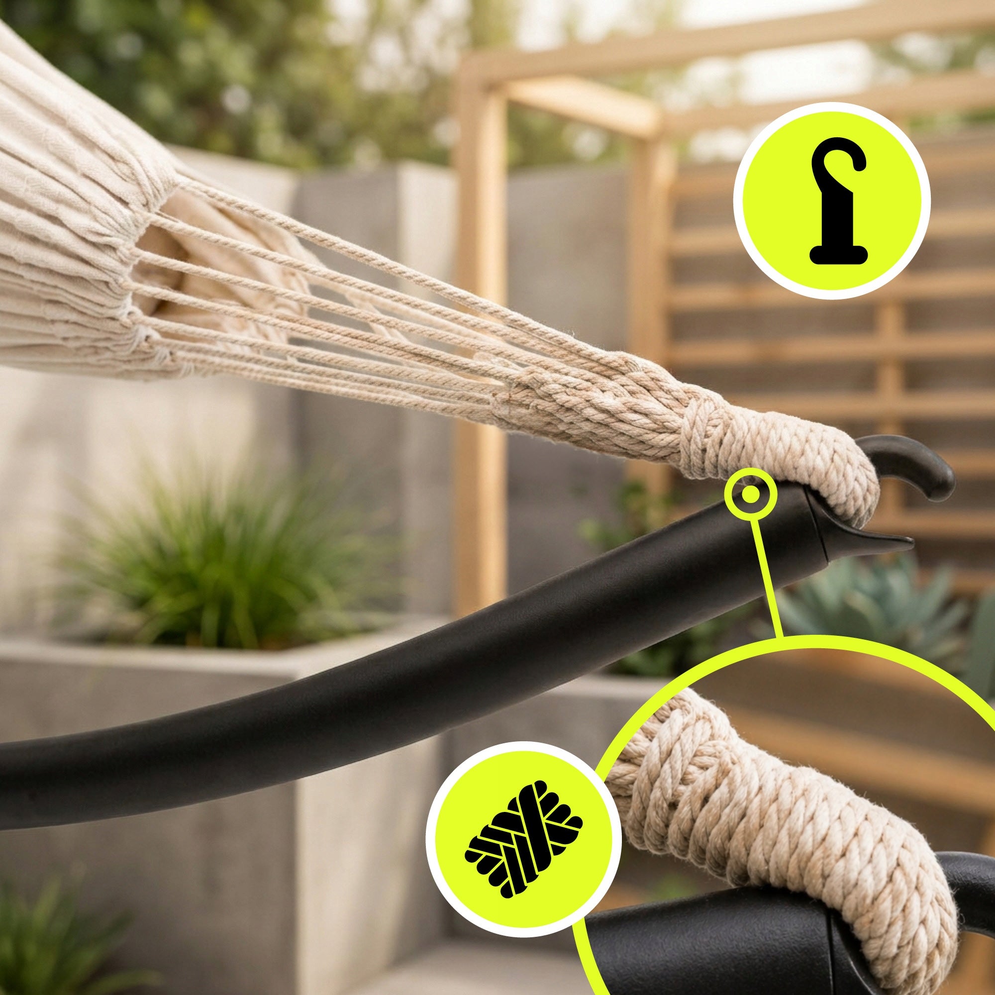 Garden hammock set + metal arch frame – ready relaxation zone Manufacturer HyperMotion