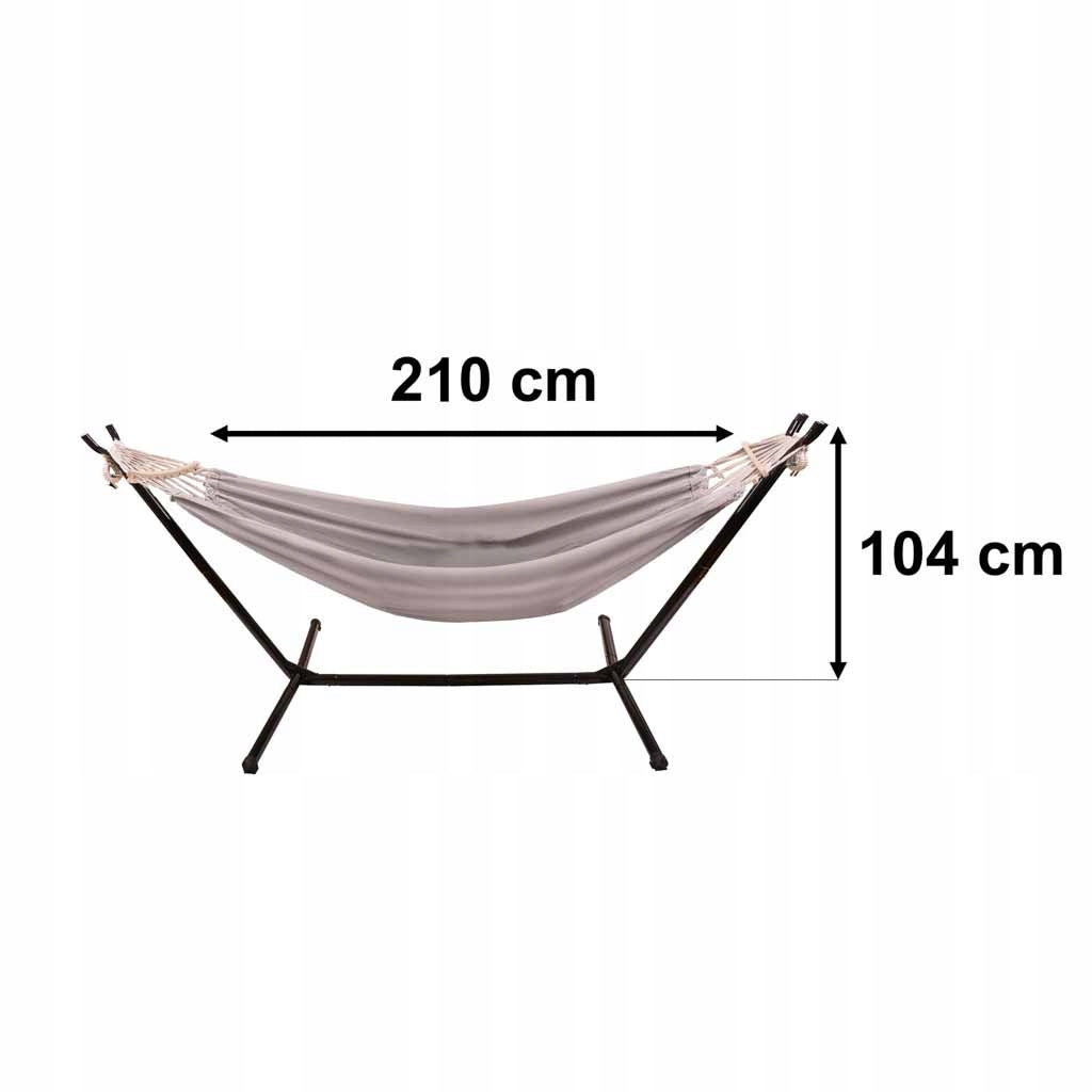 Garden hammock with frame swing large strong cover 247cm 100kg Material of manufacture fabric