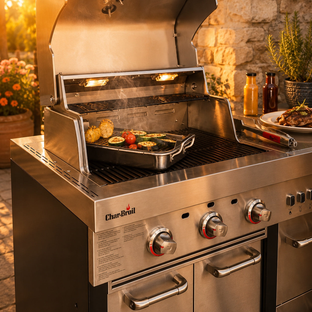Garden kitchen corner grill Char-Broil stone countertop sink 6.6kW steel Manufacturer code 5906306241954
