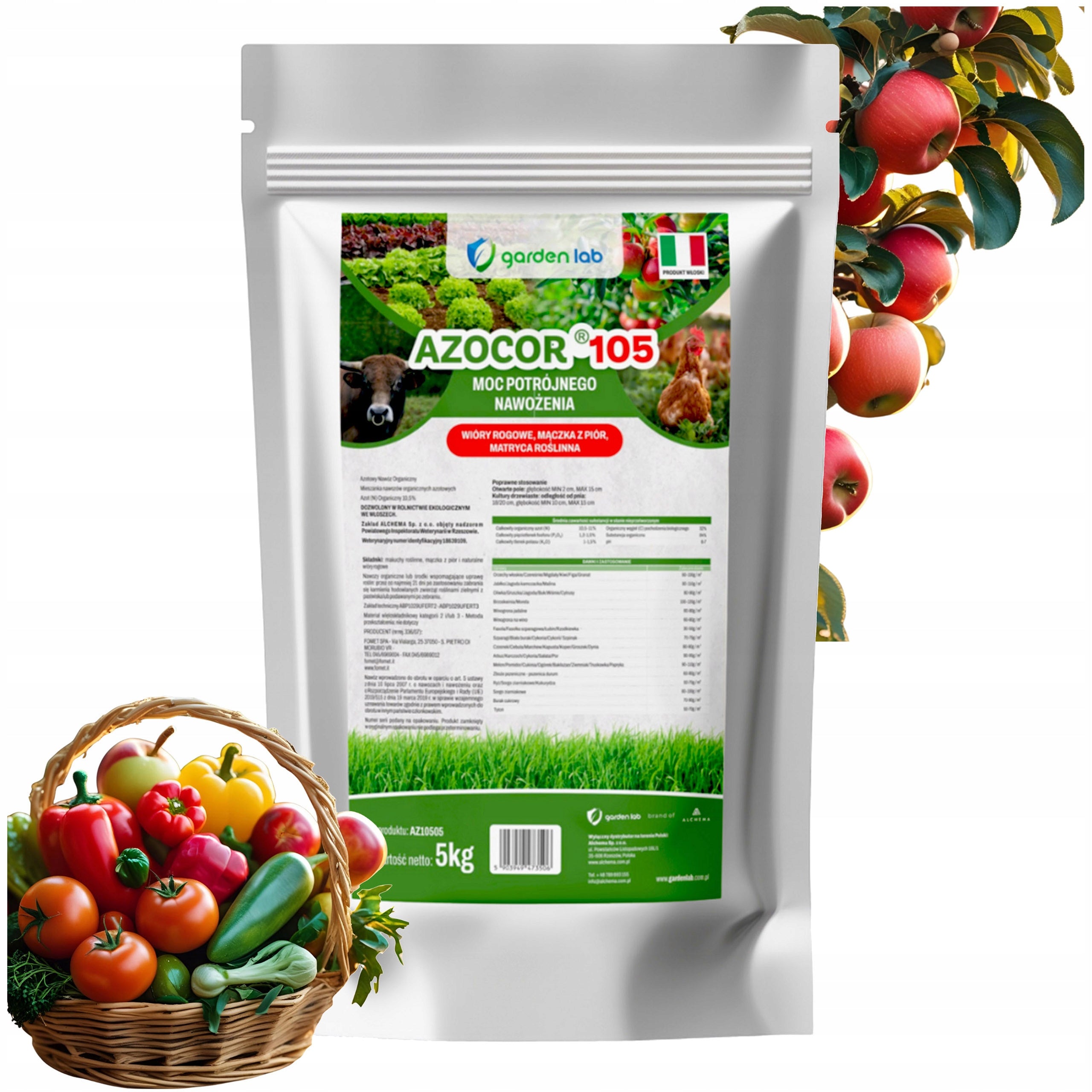 Garden lab Azocor 105 nitrogen organic fertilizer horn shavings universal 5kg Packaging status original