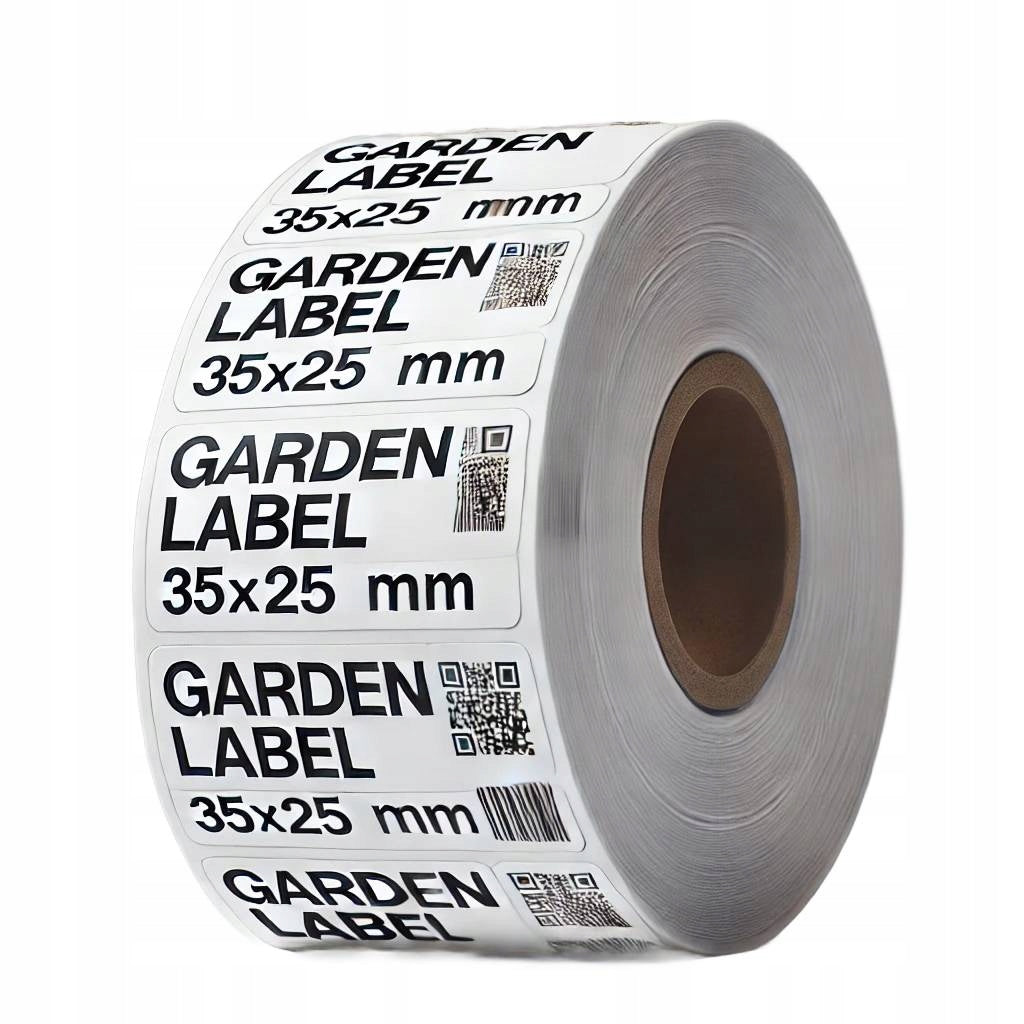 Garden labels 35x25 mm, self-adhesive, PP foil, roll 1000 pcs. EAN (GTIN) 5906792142124