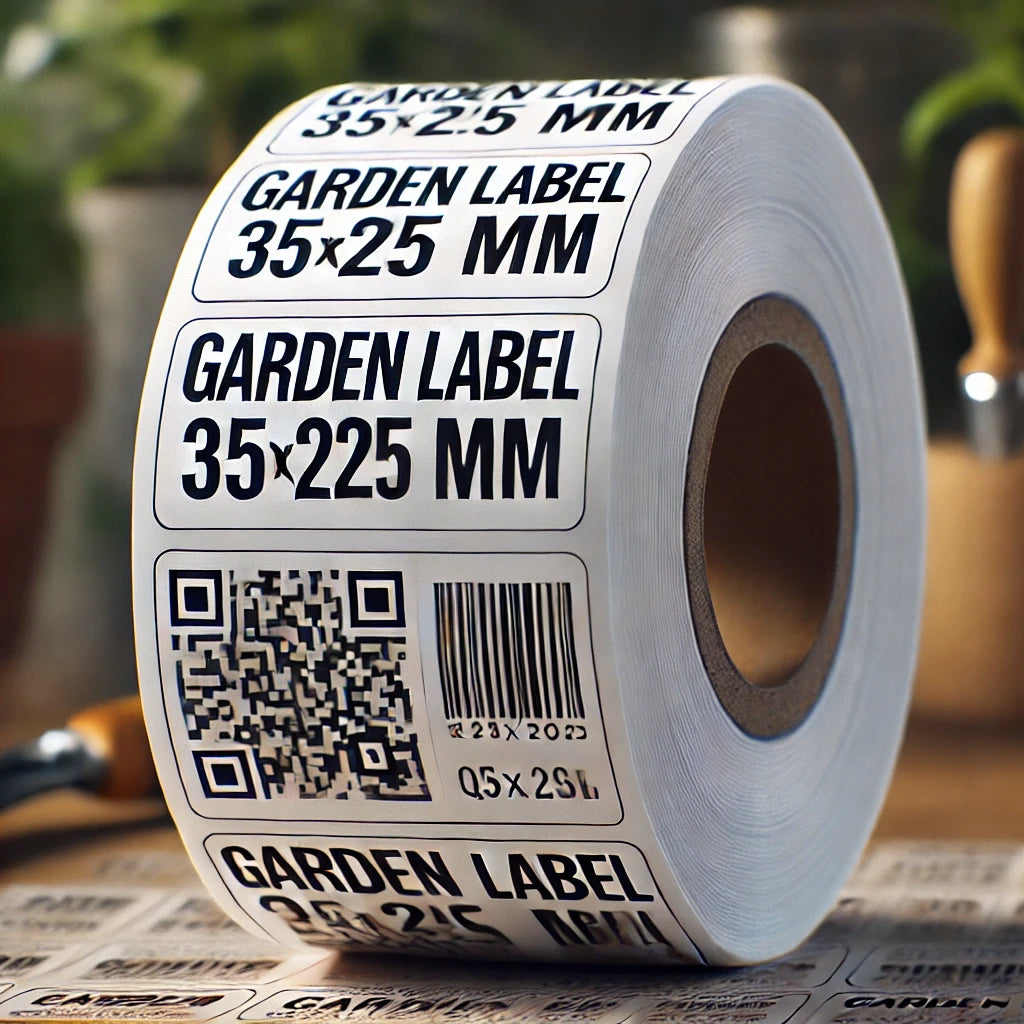 Garden labels 35x25 mm, self-adhesive, PP foil, roll 1000 pcs. Kind glued