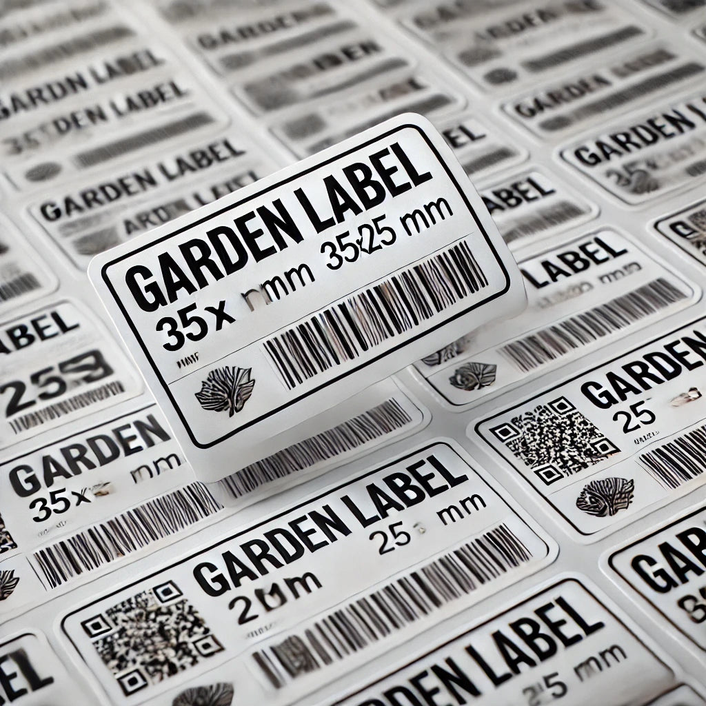 Garden labels 35x25 mm, self-adhesive, PP foil, roll 1000 pcs. Width 35 mm