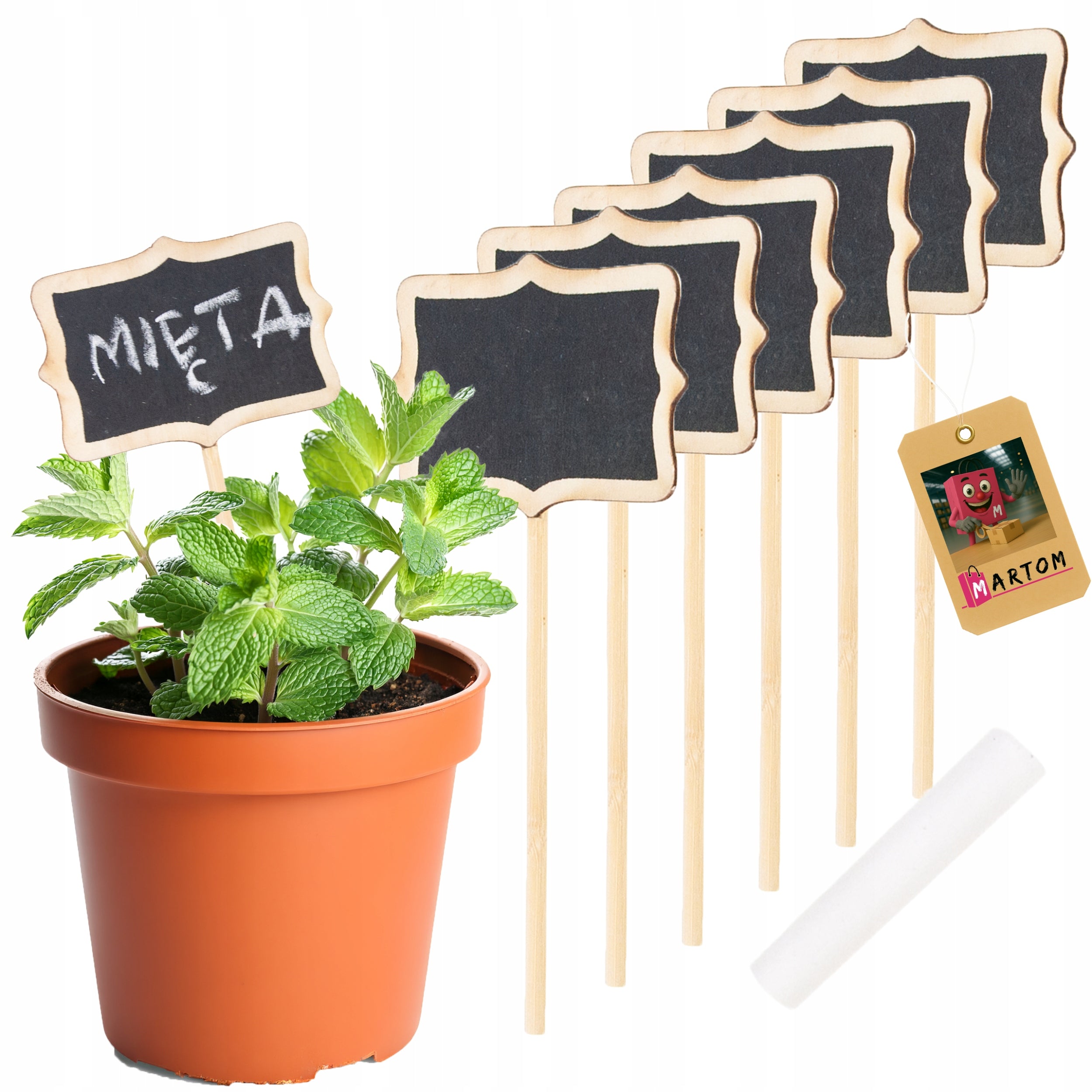Garden labels garden signs wooden marking seedlings 6pcs.