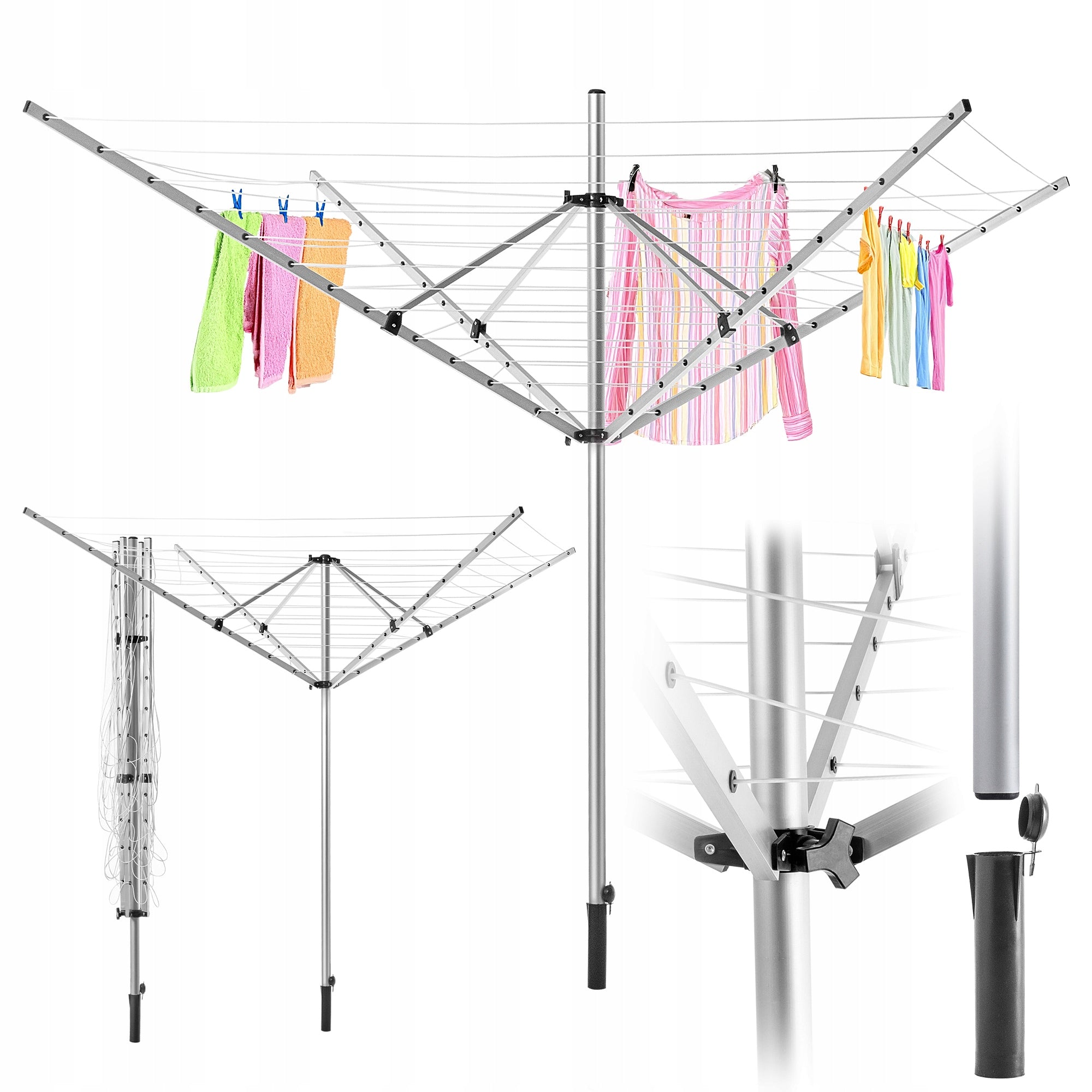 Garden laundry dryer outdoor swivel underwear 4 arms 50 m Manufacturer code SUSZARKA OGRODOWA 50 m NA