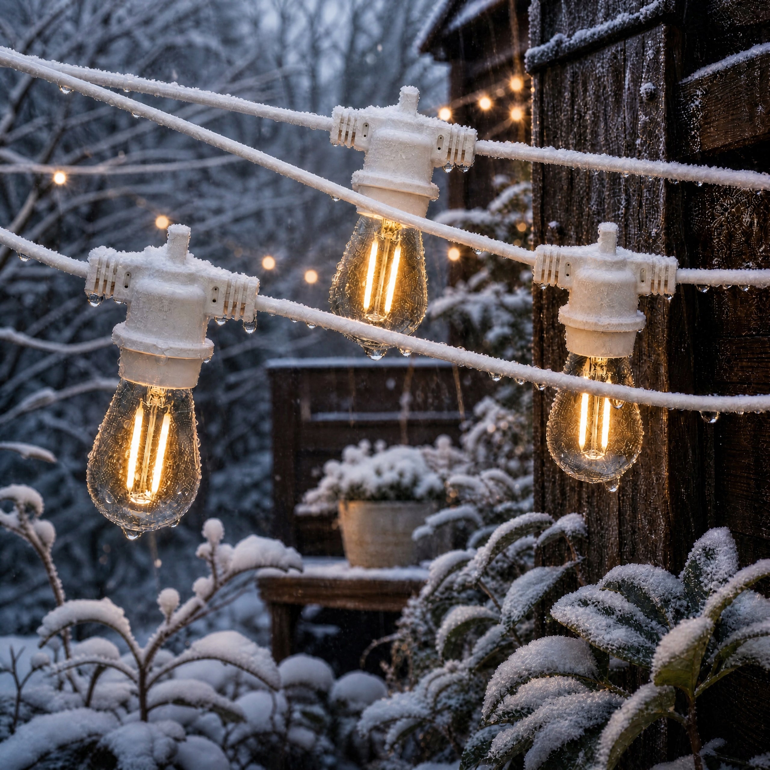 Garden light garland 50m 100 fixtures white Brand Ledigo