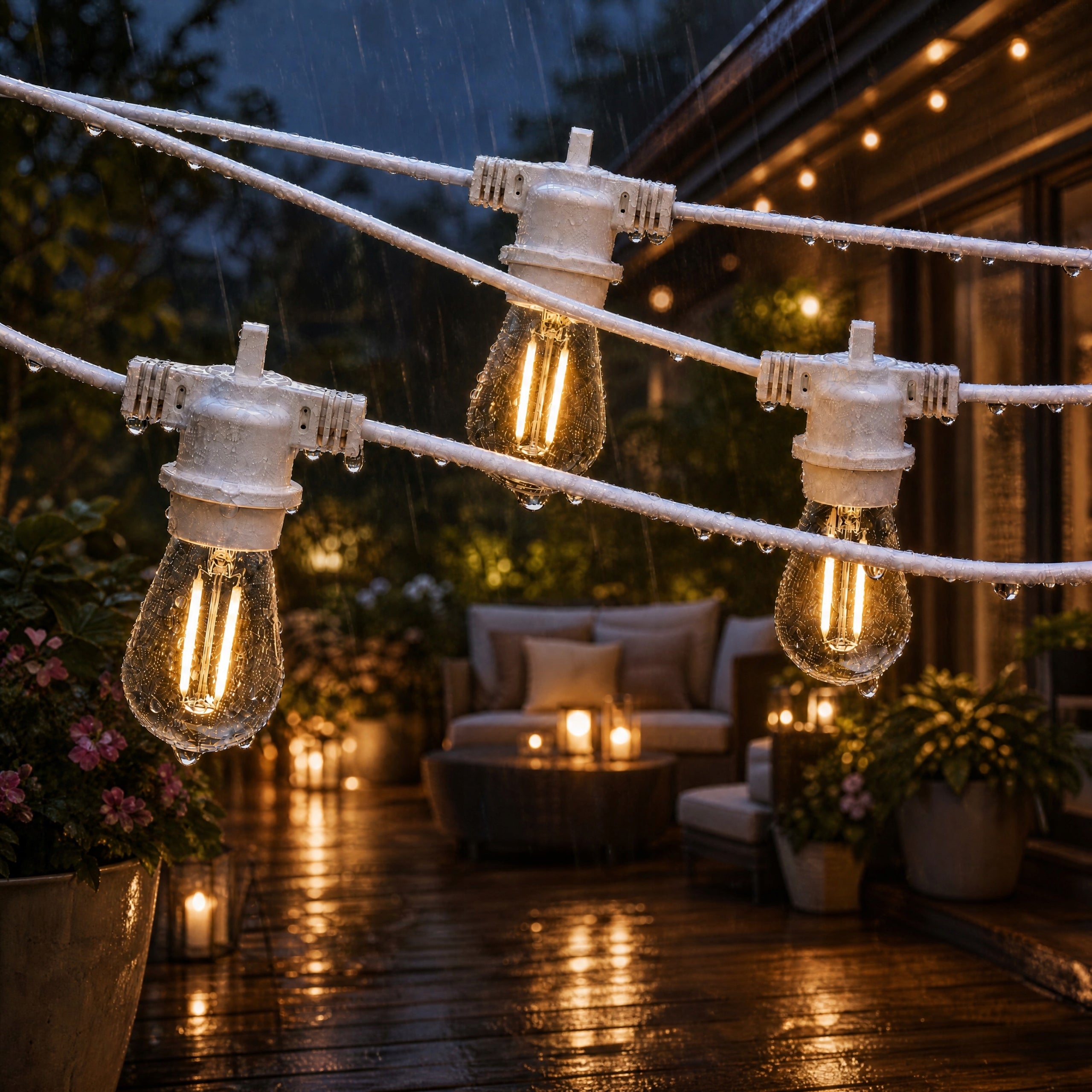 Garden light garland 50m 100 fixtures white Manufacturer code 5 x PE7055 white
