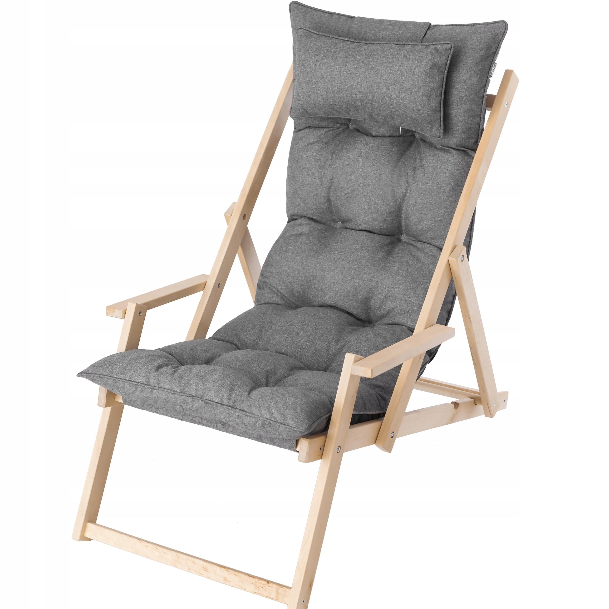 Garden or beach deck chair - wooden, foldable