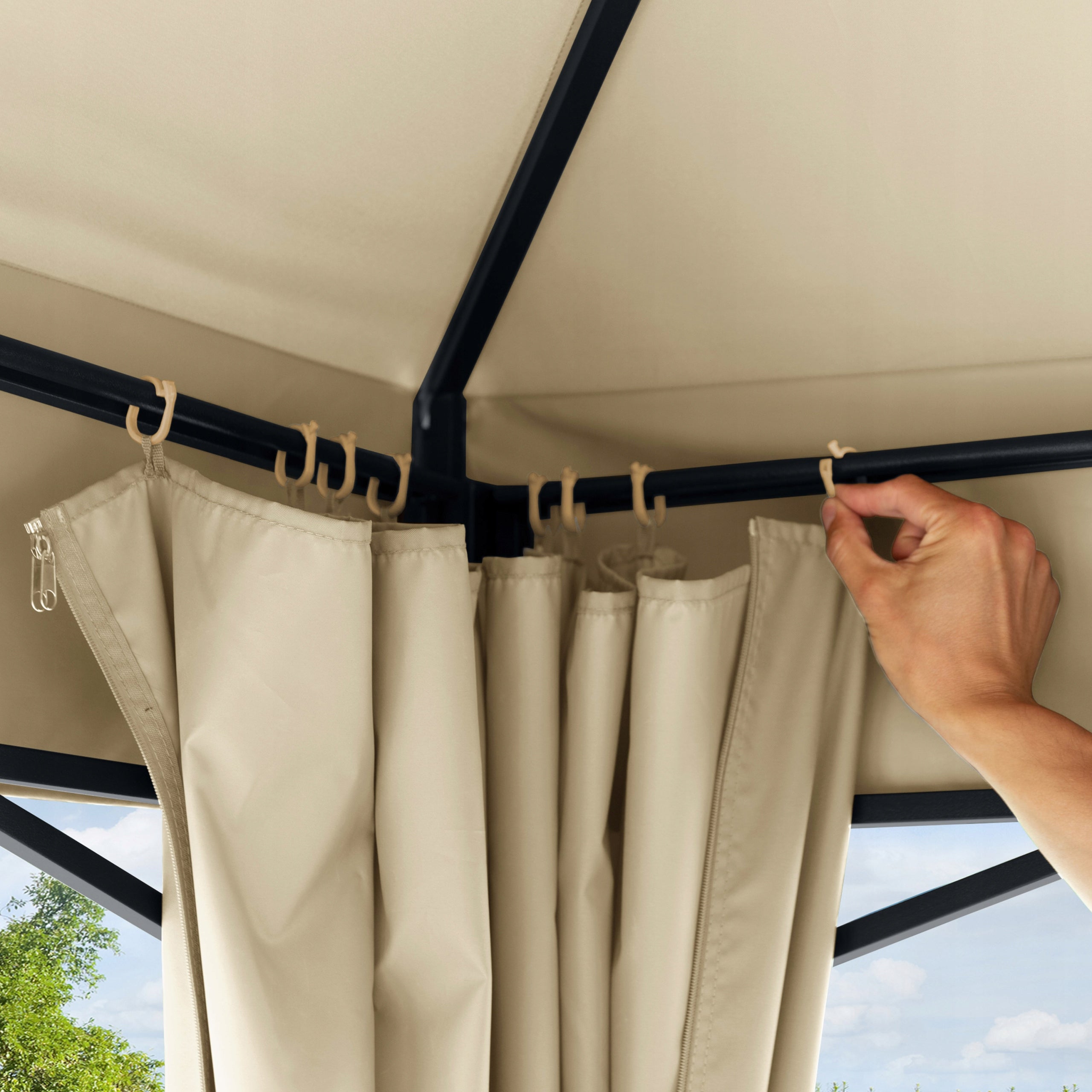 Garden pavilion 3x3 m Sunset Classic champagne Height 2.7 m