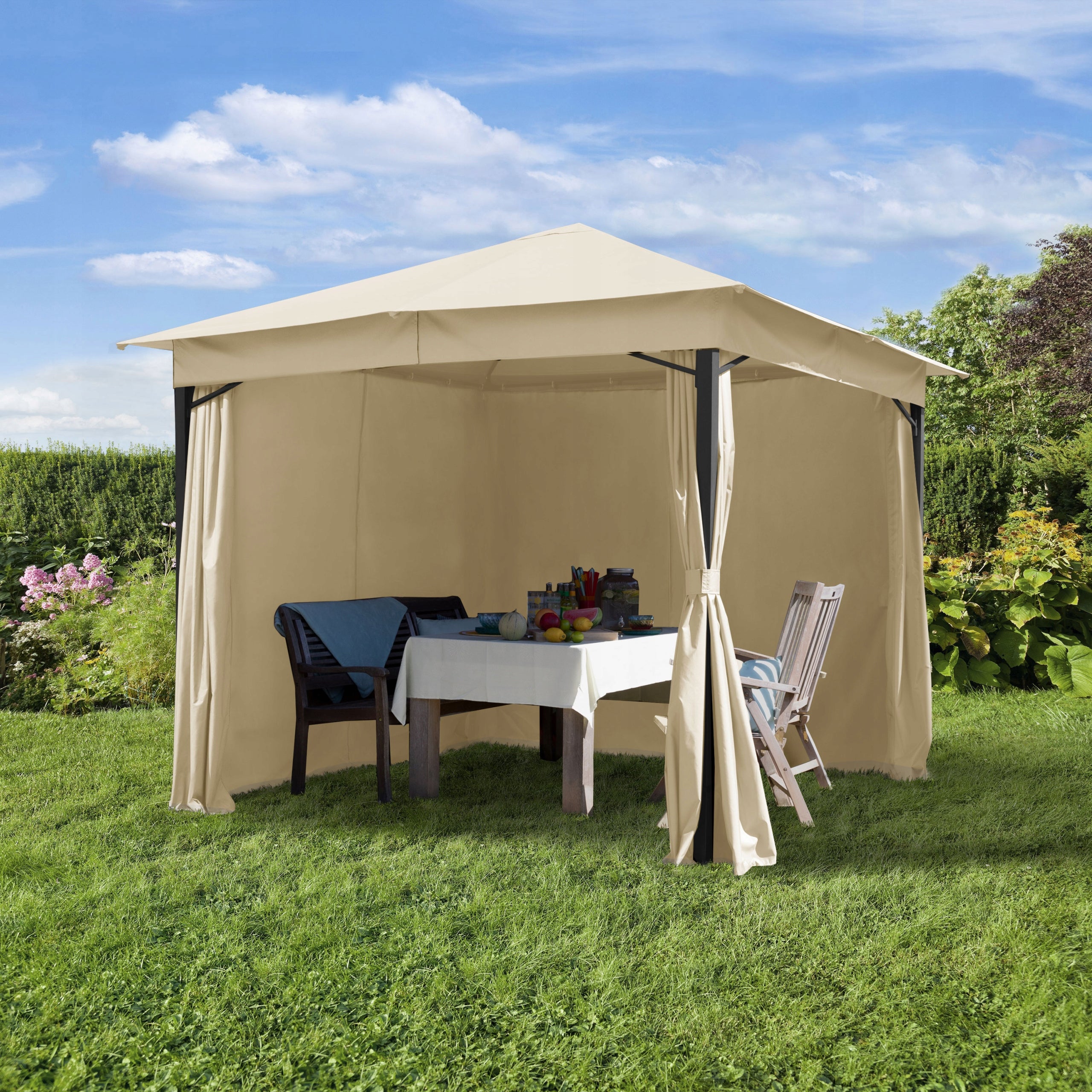 Garden pavilion 3x3 m Sunset Classic champagne Length 3 m