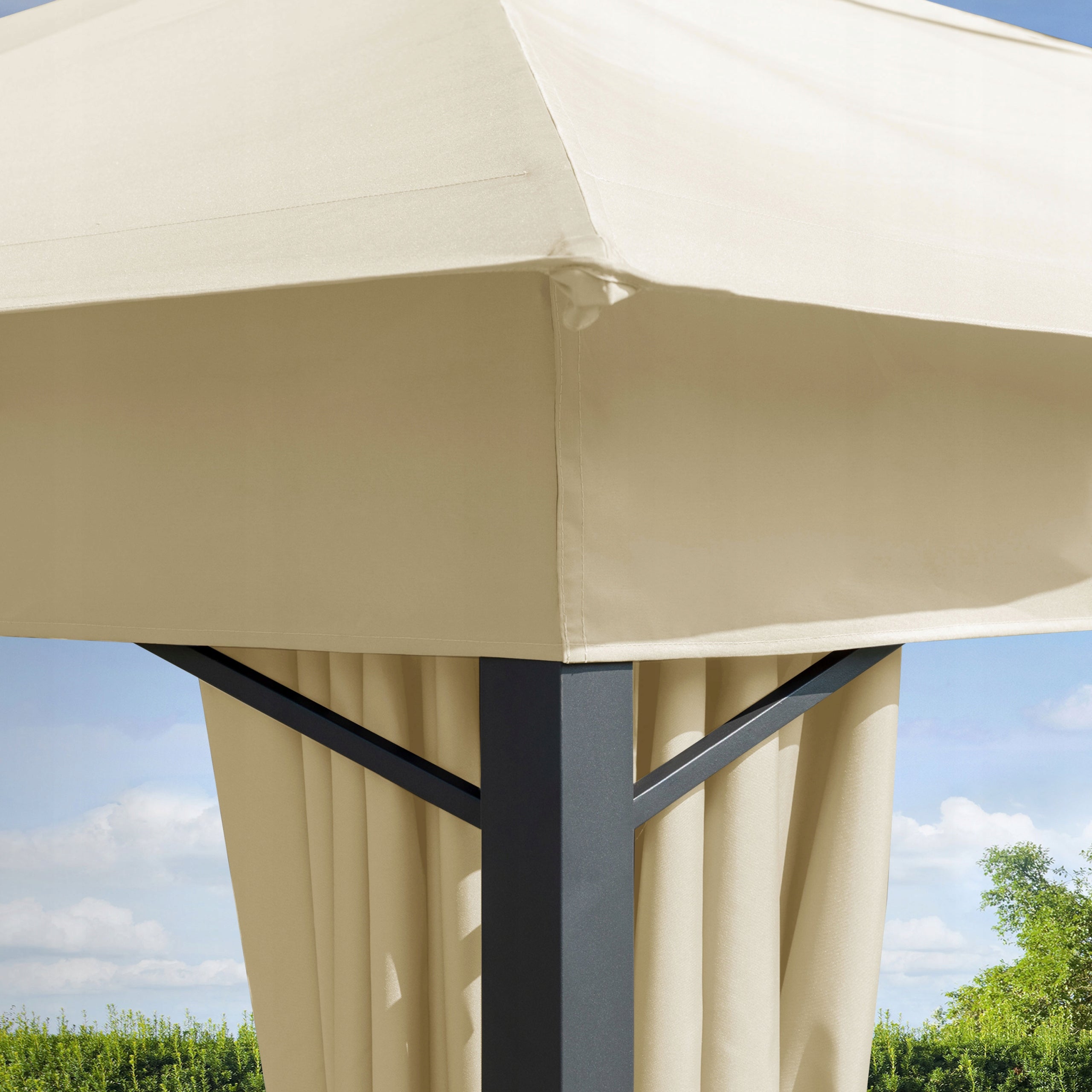 Garden pavilion 3x3 m Sunset Classic champagne Number of side walls 4 walls