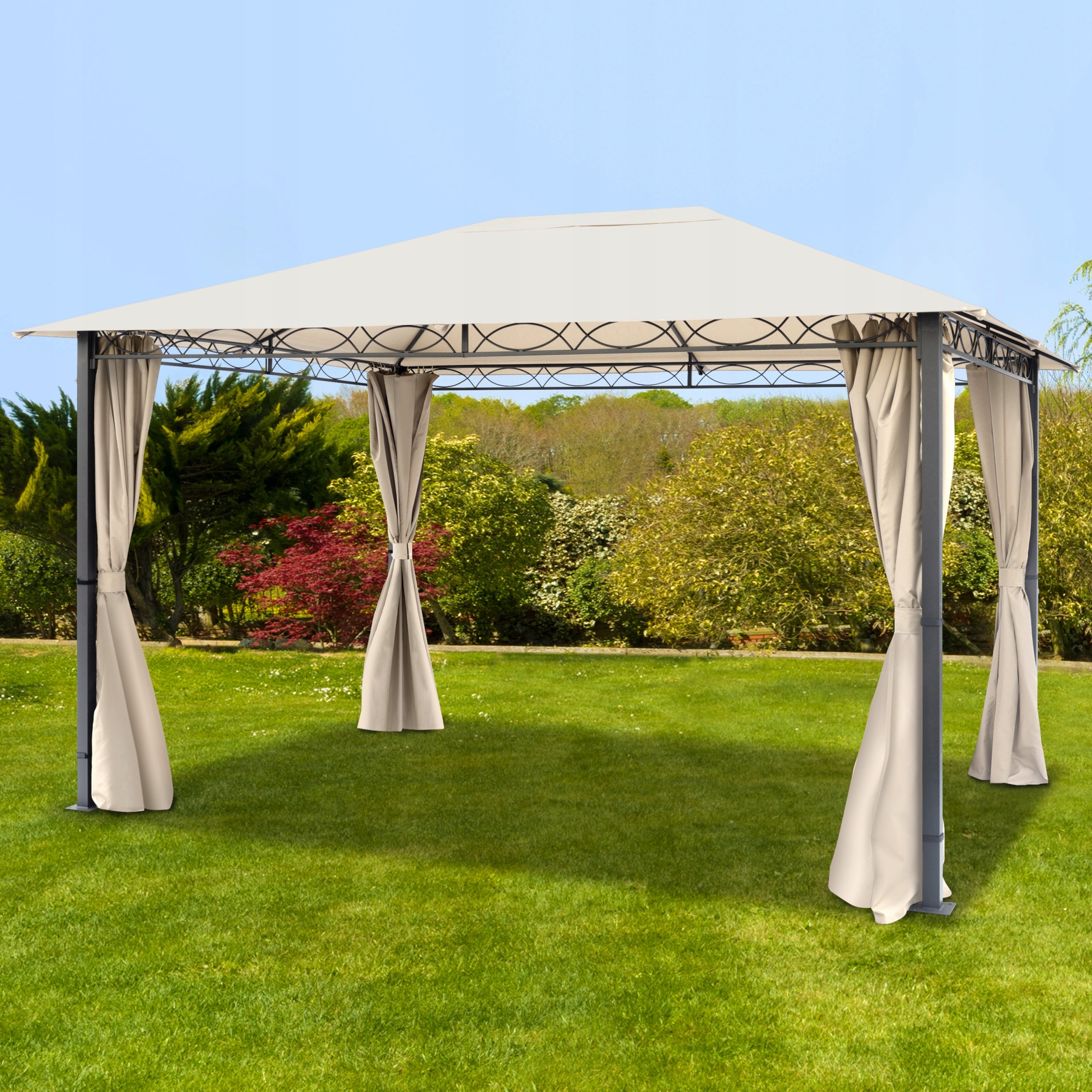 Garden pavilion 3x4 m Premium champagne Manufacturer no brand