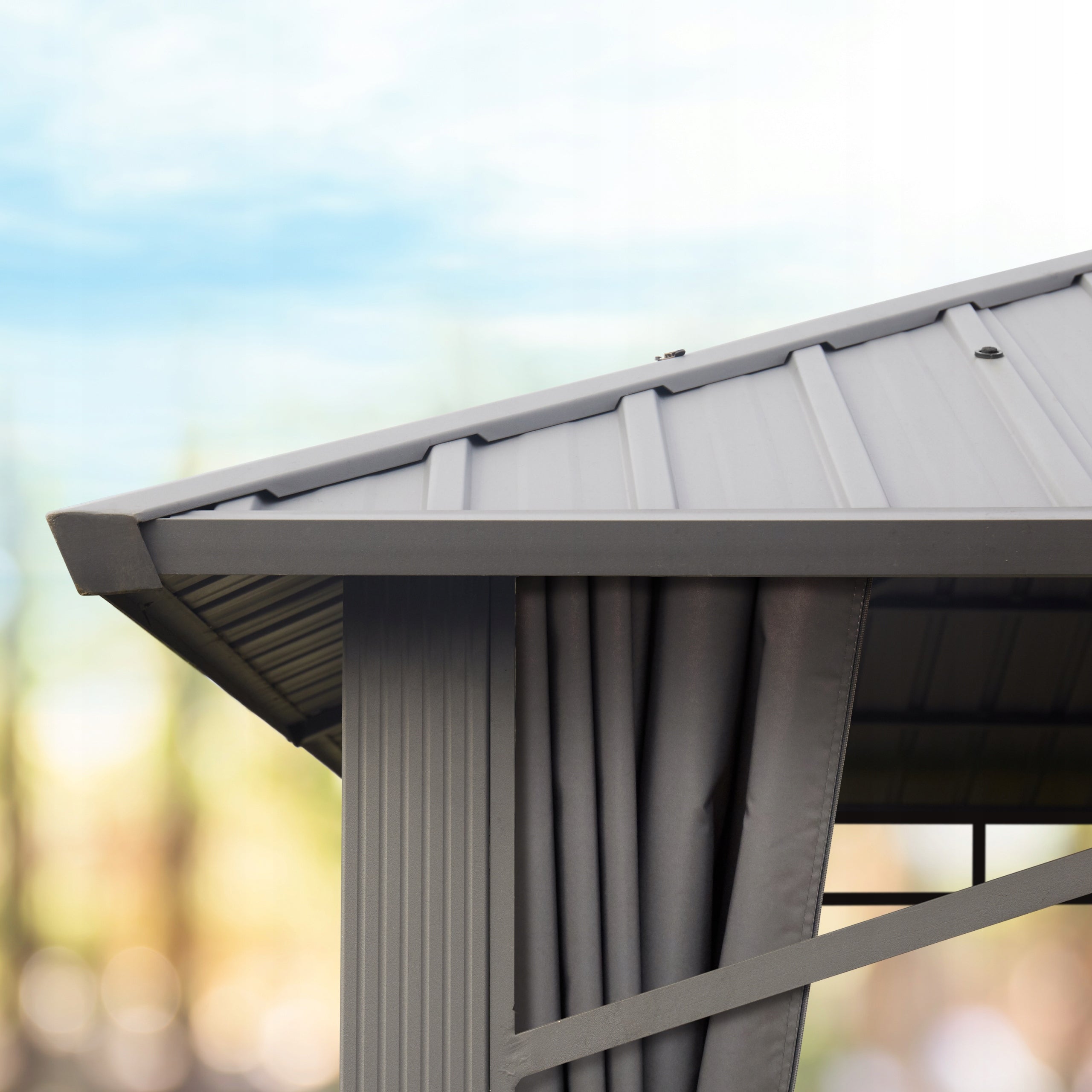 Garden pavilion Sunset Superior 3x3 m grey Number of side walls 4 walls