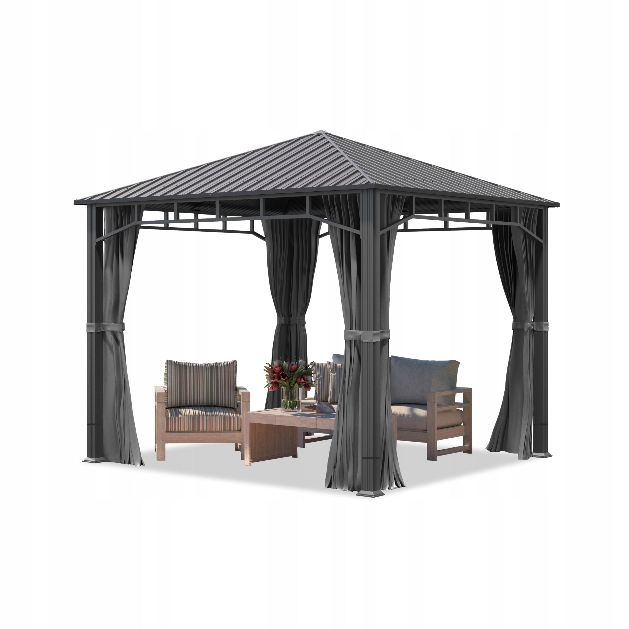 Garden pavilion Sunset Superior 3x3 m grey