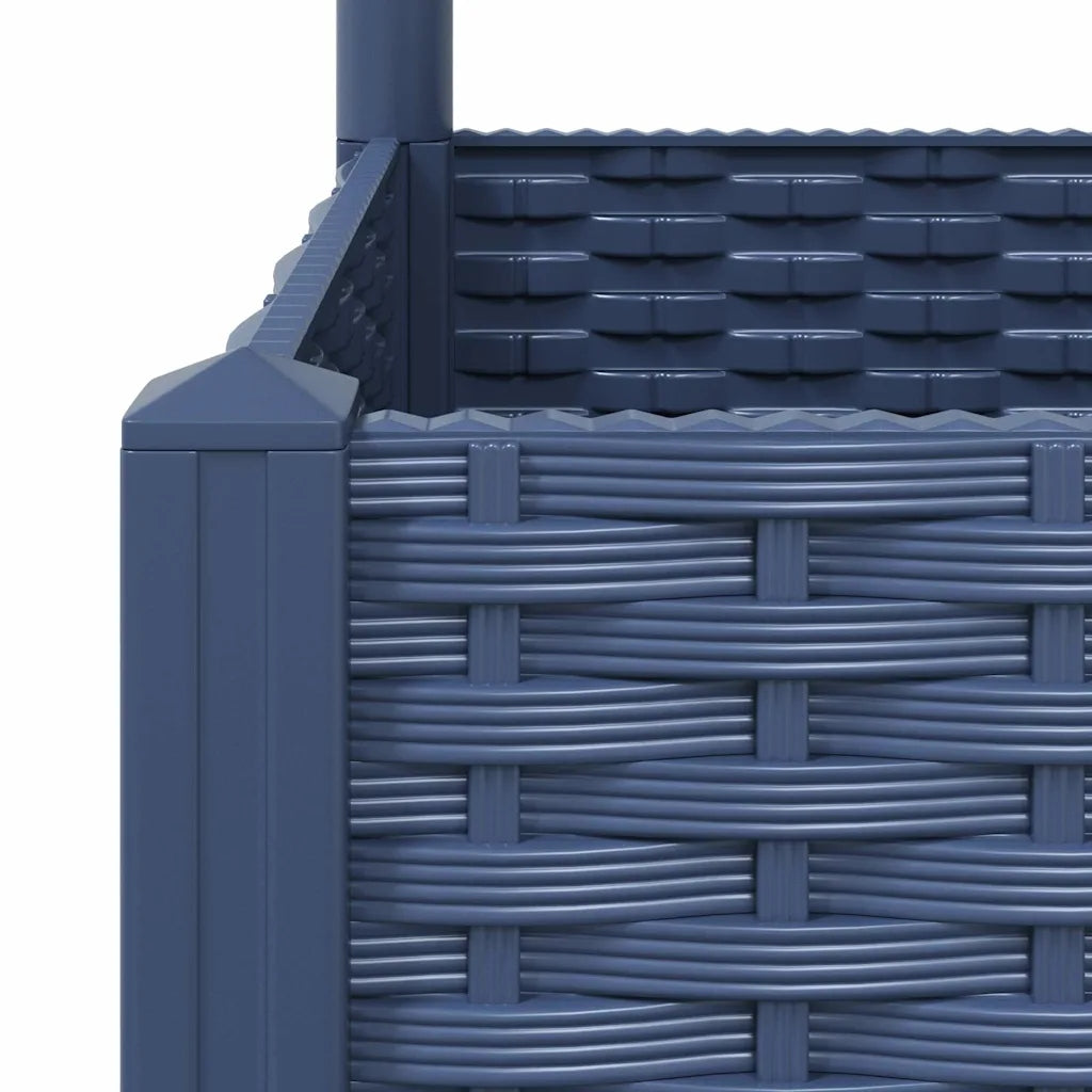 Garden planter with grille, dark grey, 120x40x136 Length 120 cm