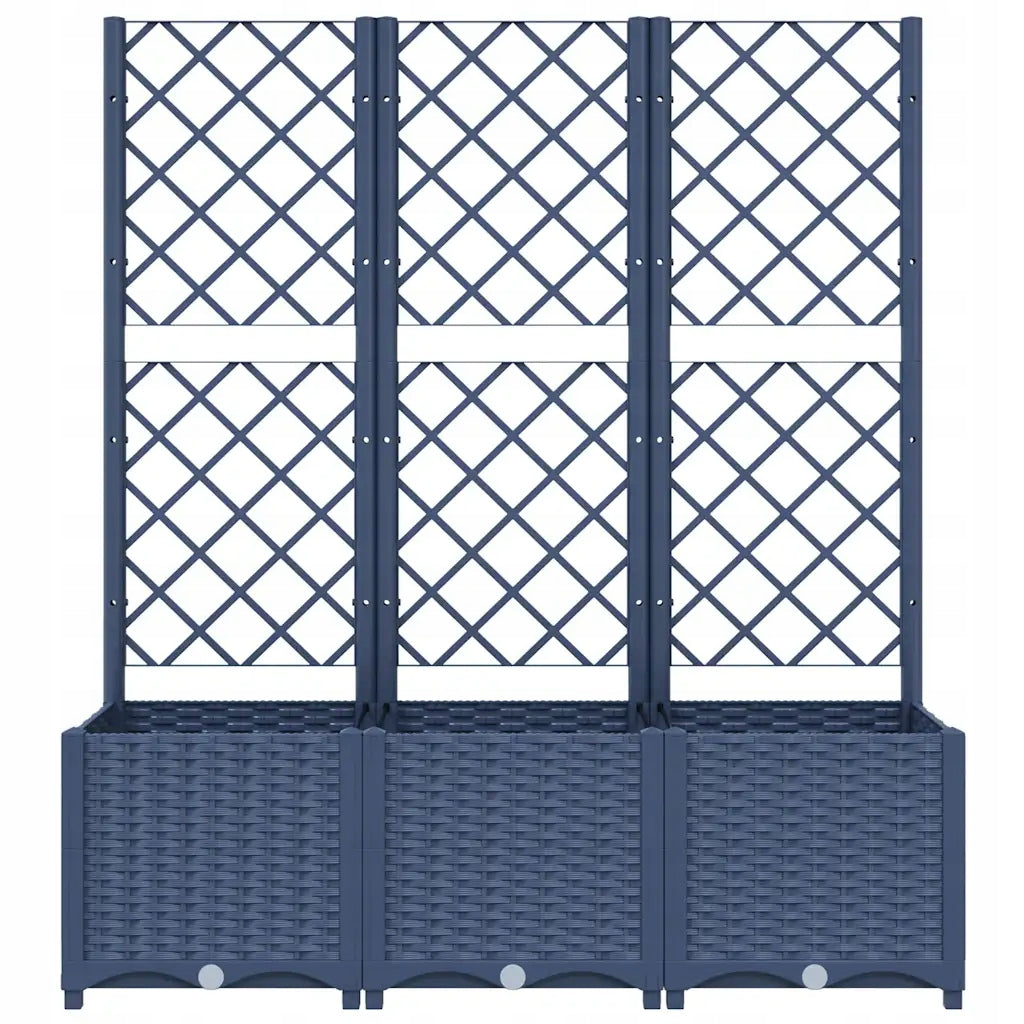 Garden planter with grille, dark grey, 120x40x136 Product height 136 cm
