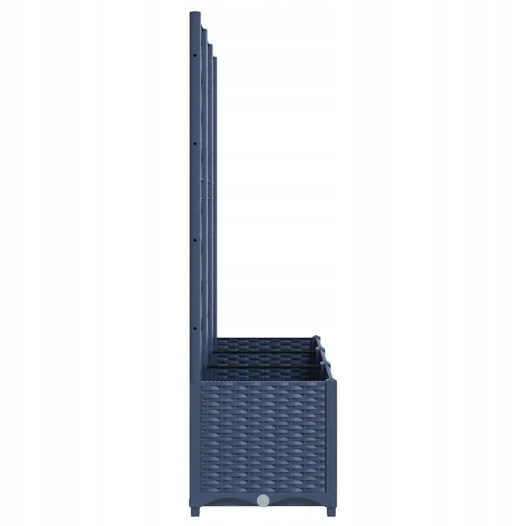 Garden planter with grille, dark grey, 120x40x136 Shape rectangular