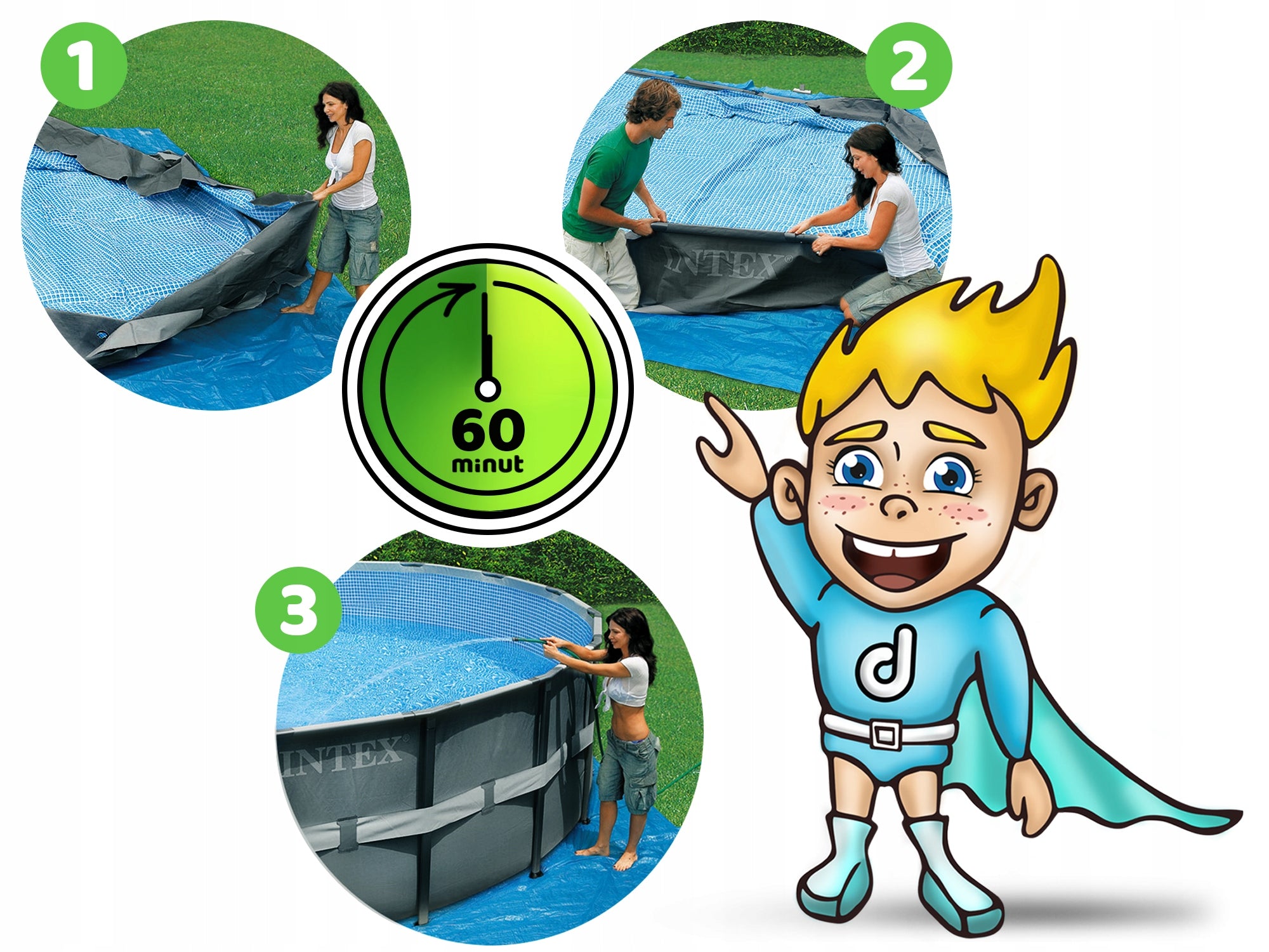 Garden pool INTEX 26744 549x122cm 21in1 Series Greywood premium pool