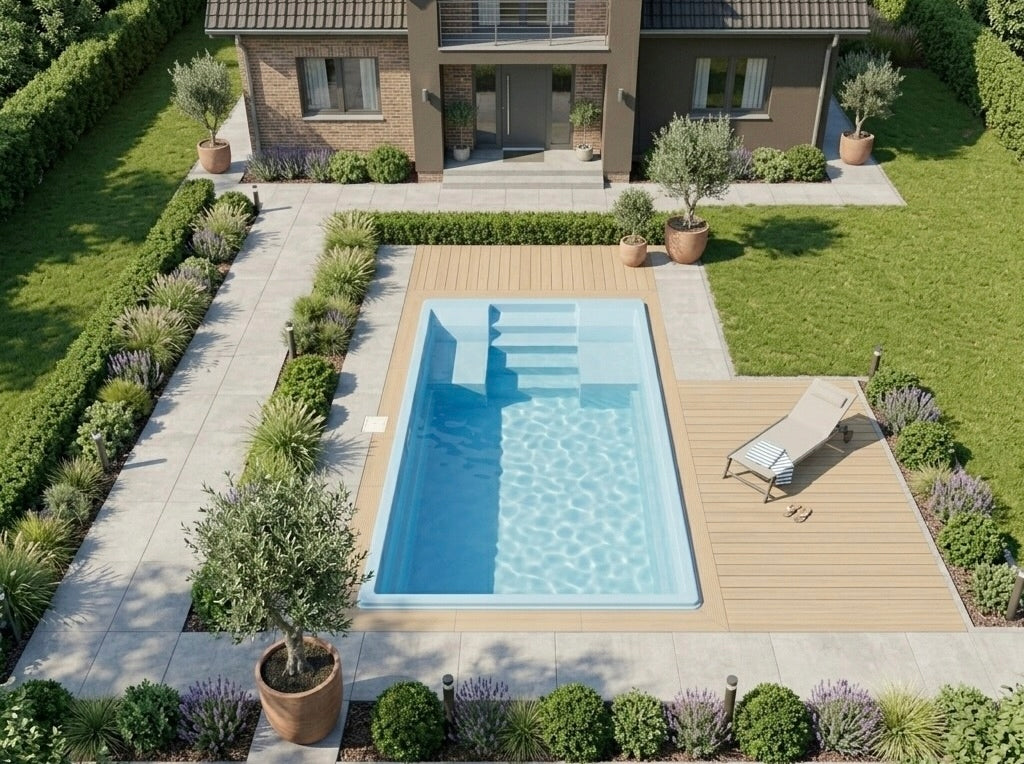 Garden pool LAGUNA 6 x 3 x 1,5 with couches EXCEPTIONAL PRICE Manufacturer code BNO-01L