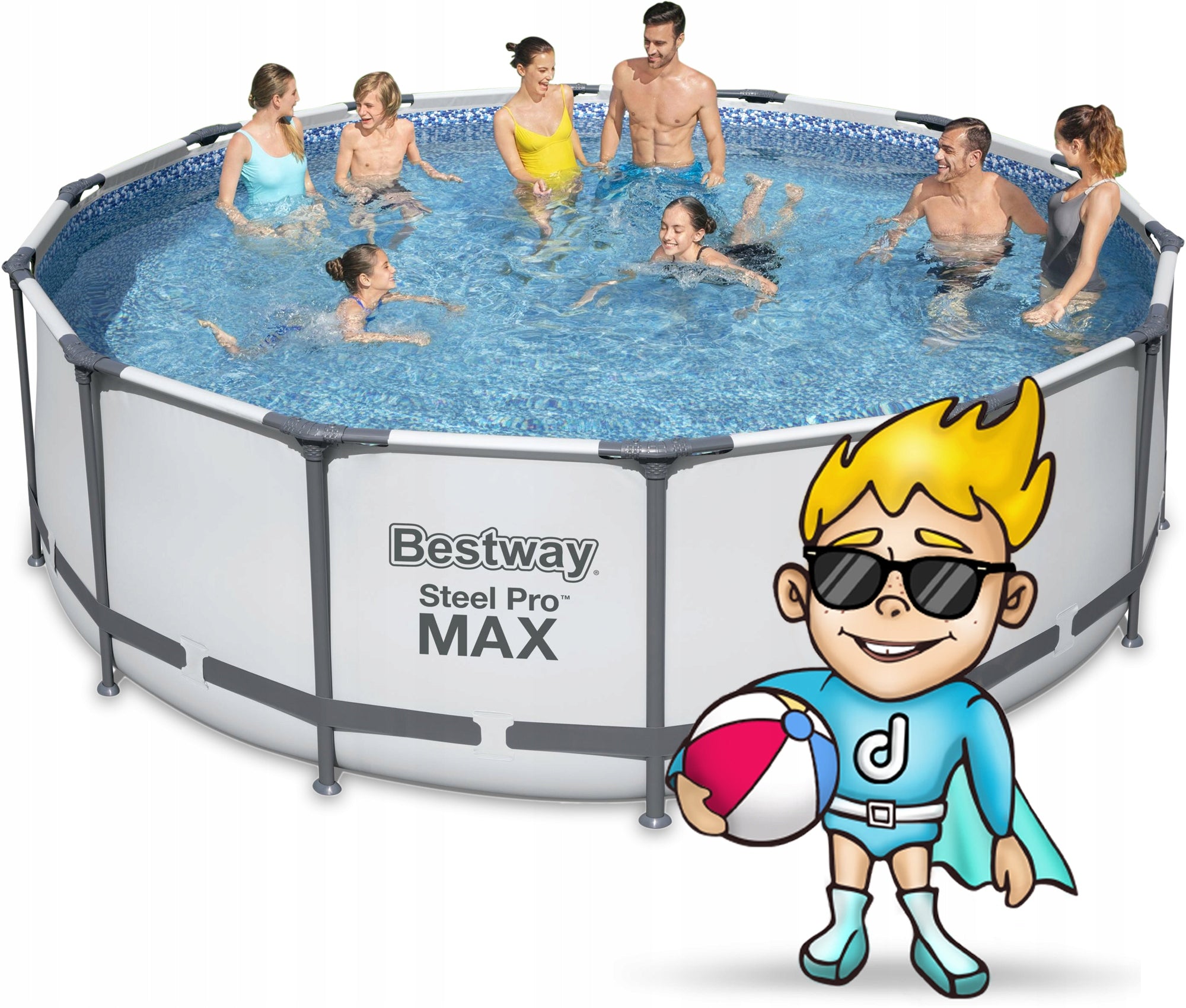 Garden pool rack 457 x 122 cm Bestway 56438 tall huge children Series Steel Pro Max