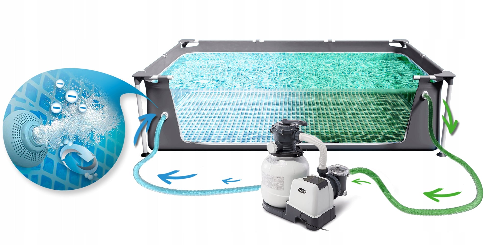 Garden pool rack INTEX 732x366 set 21in1 pump model summer 2026 Manufacturer code 26364-20W1