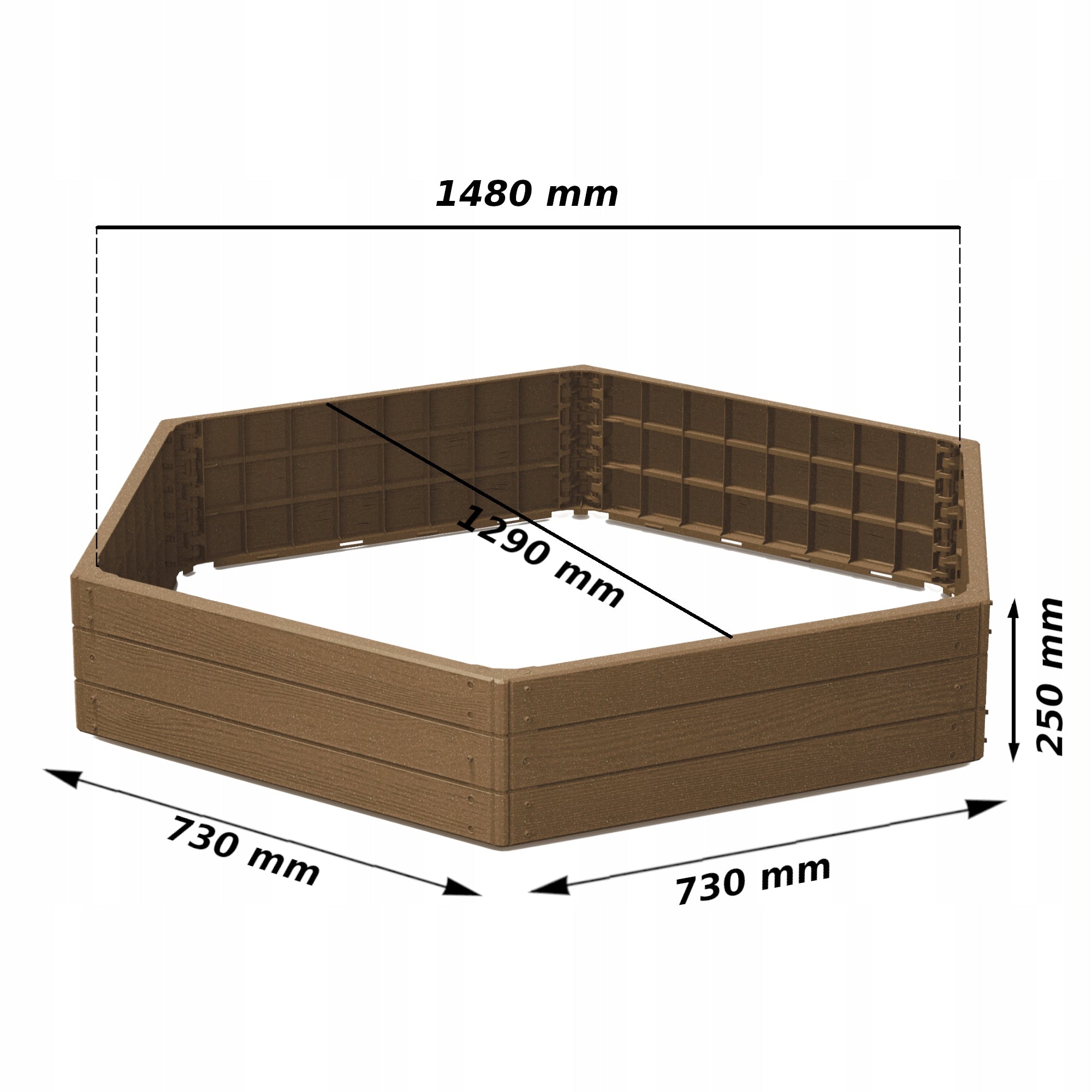 Garden sandbox imitation wood 148x129x25 cm light brown Brand no brand