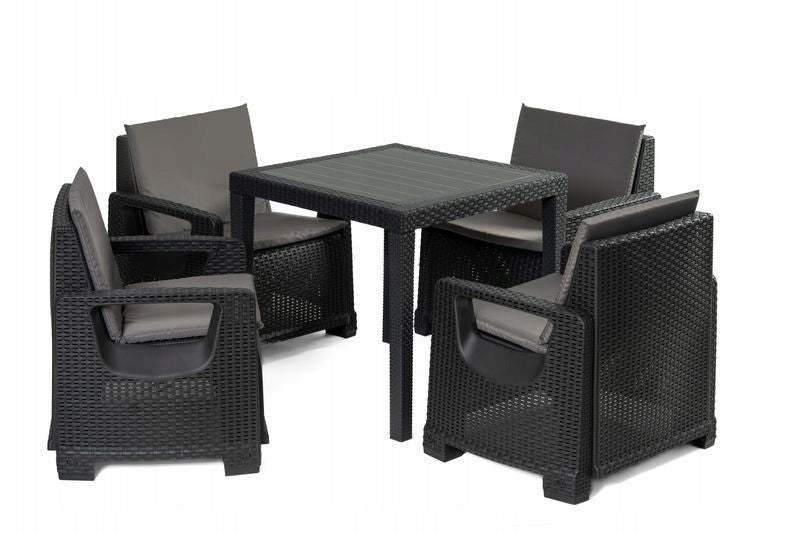 Garden set Nicco table + 4 armchairs