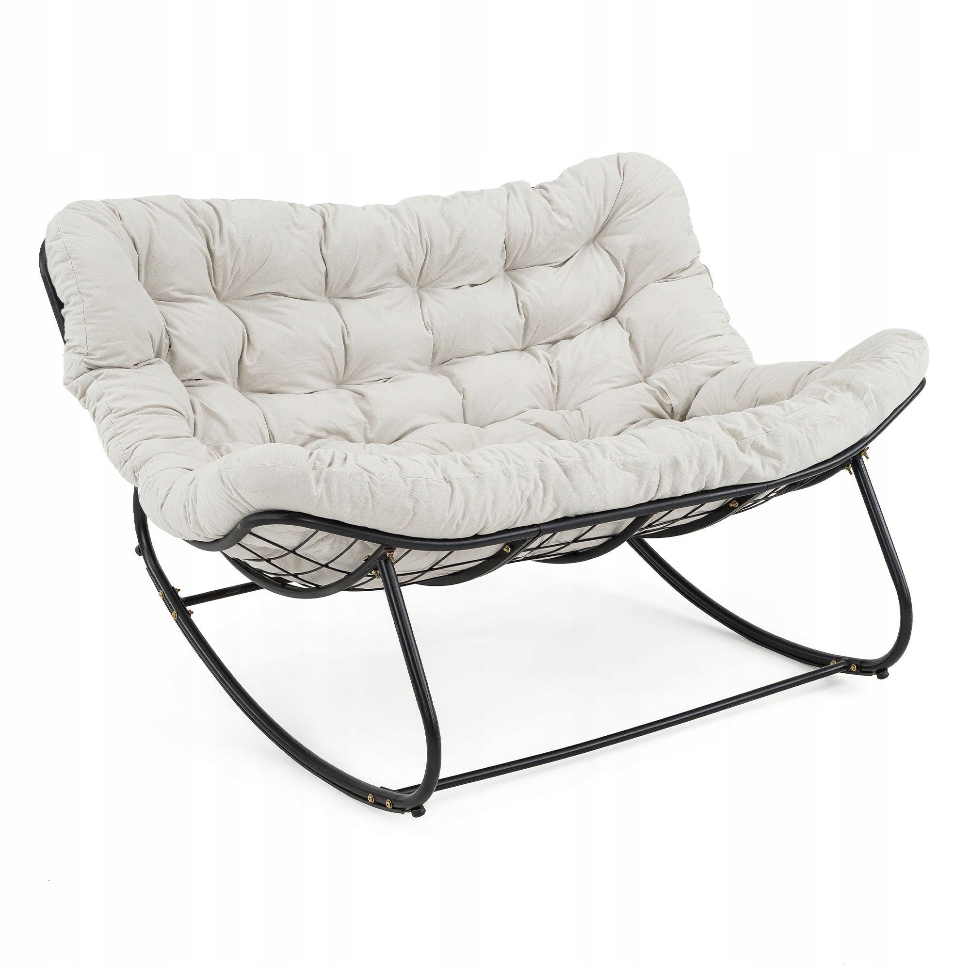 Garden sofa, 2 person rocking chair, pillows light beige #210 Packaging status original