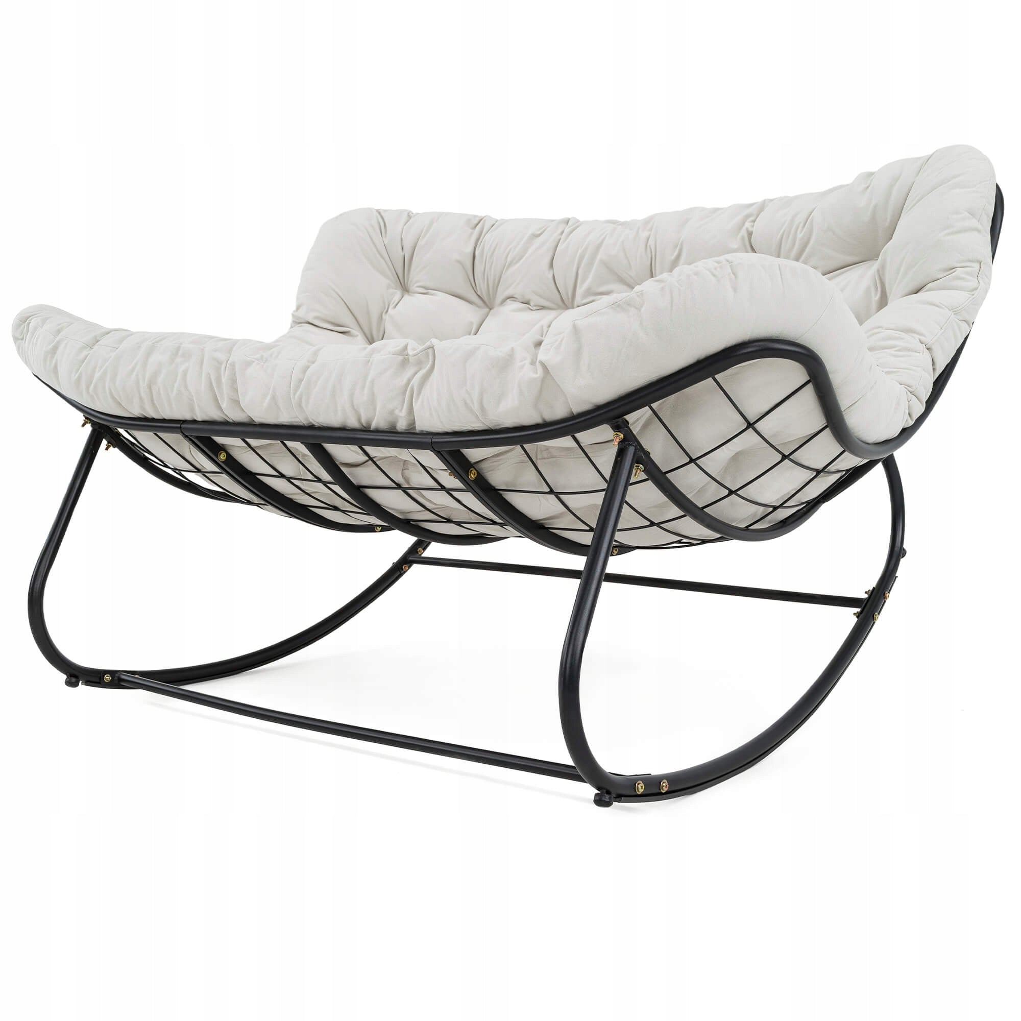 Garden sofa, 2 person rocking chair, pillows light beige #210 Seat width 140 cm