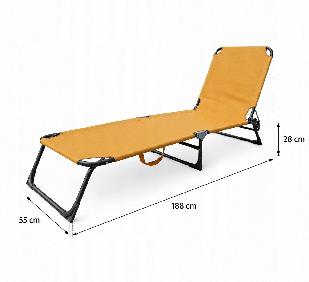 Garden sun lounger adjustable beige 188x55x28cm steel 120kg Brand no brand