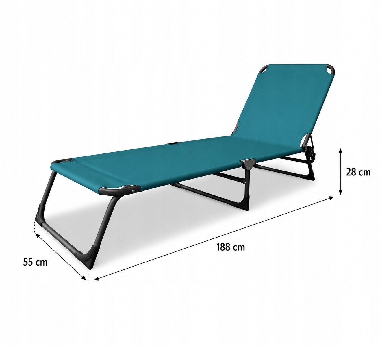 Garden sun lounger adjustable stable blue 188x55x28cm 120kg Brand no brand