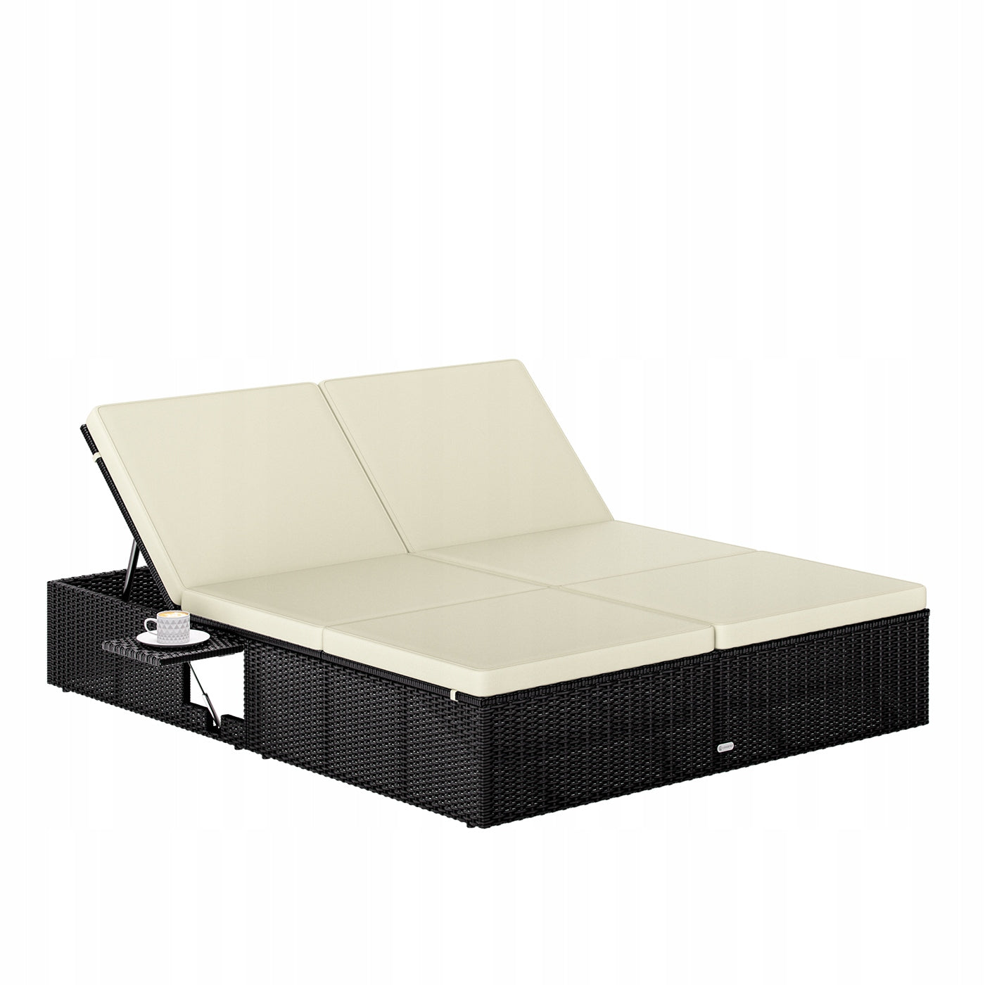 Garden sunbed couch bed garden furniture rattan 200x160x33cm pillows Packaging status original