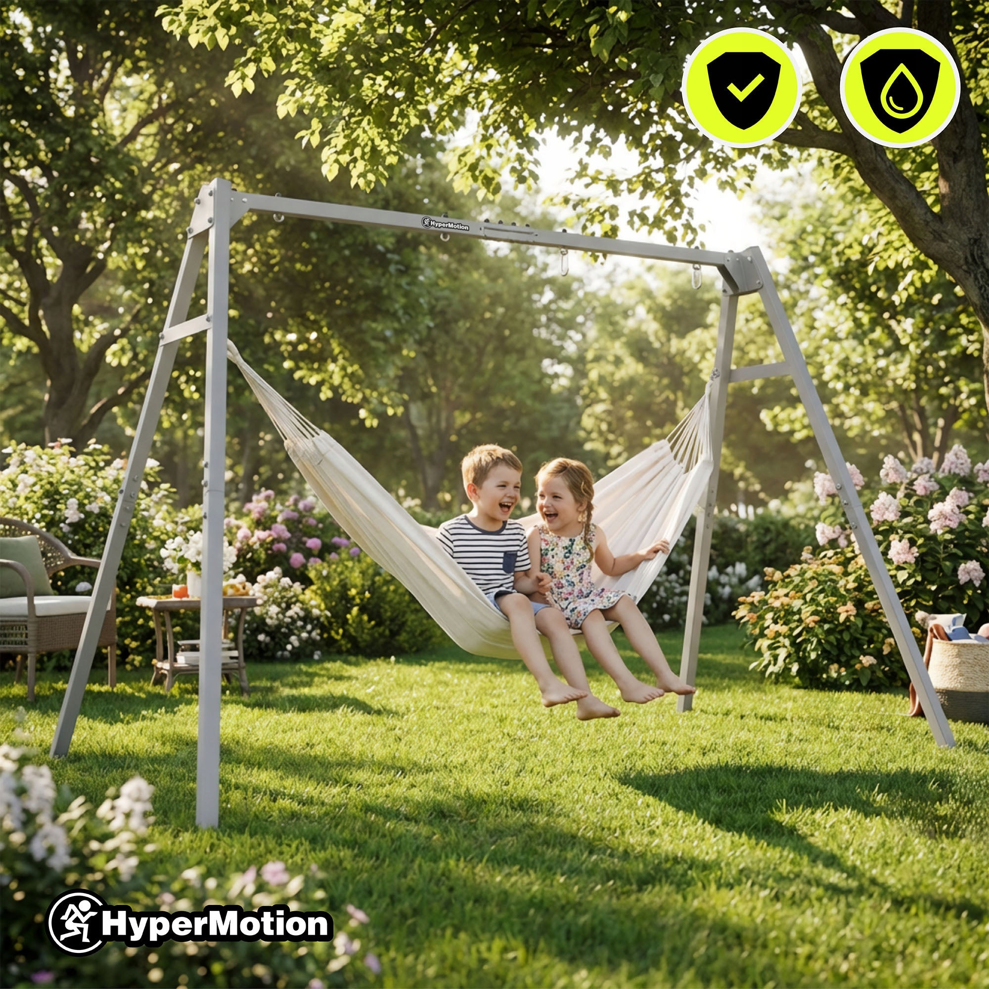 Garden swing 3in1 HyperMotion nest hammock set Kind metal
