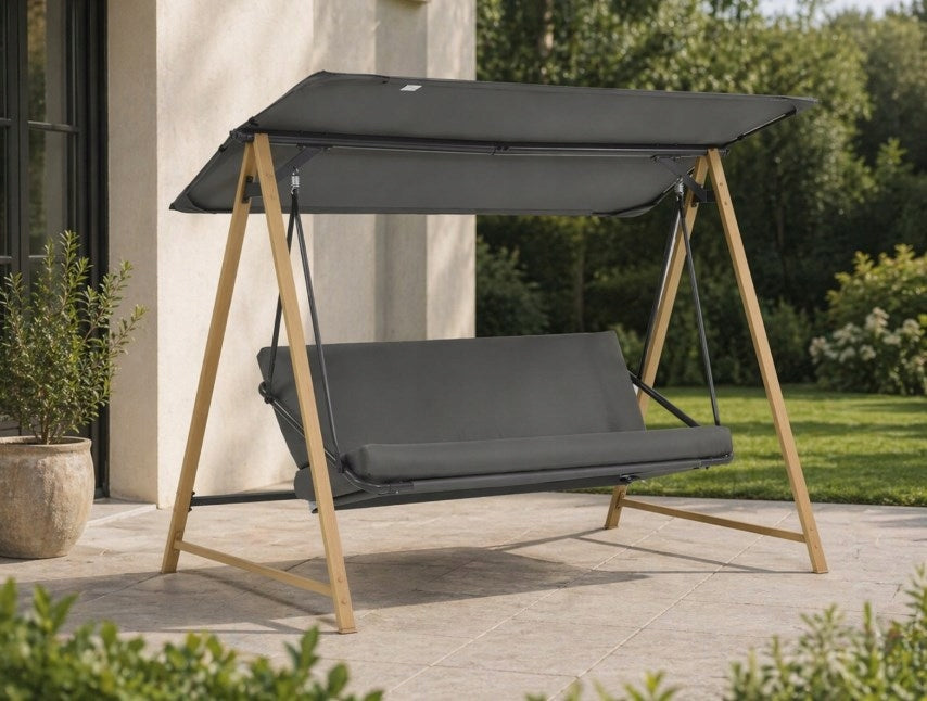 Garden swing ALASKA 3 seater folding with visor max 260kg Kind freestanding