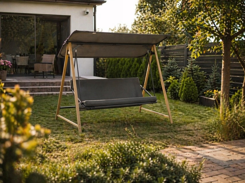 Garden swing ALASKA 3 seater folding with visor max 260kg Seat length 150 cm