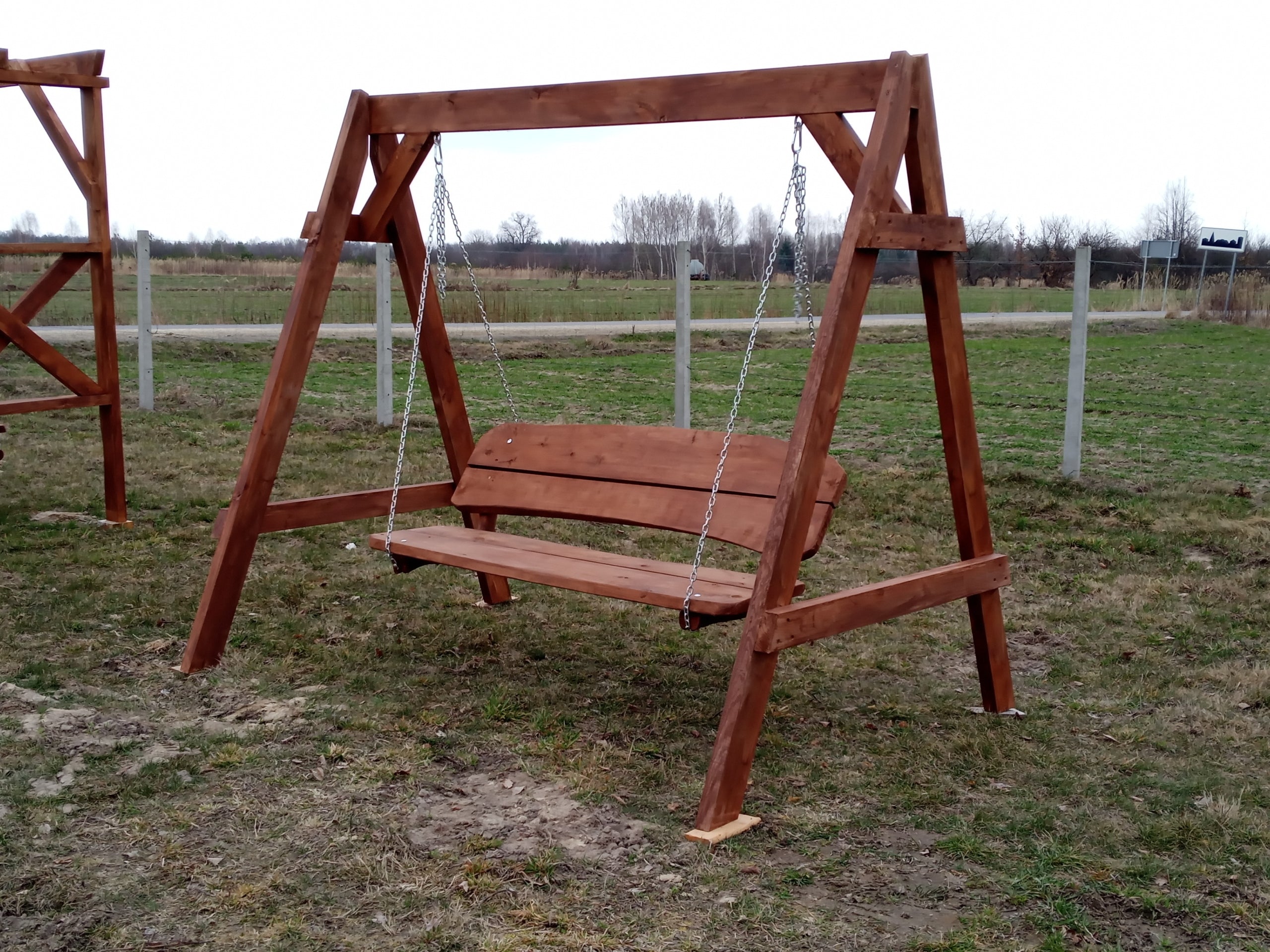 Garden swing. Massive garden furniture Seat length 150 cm