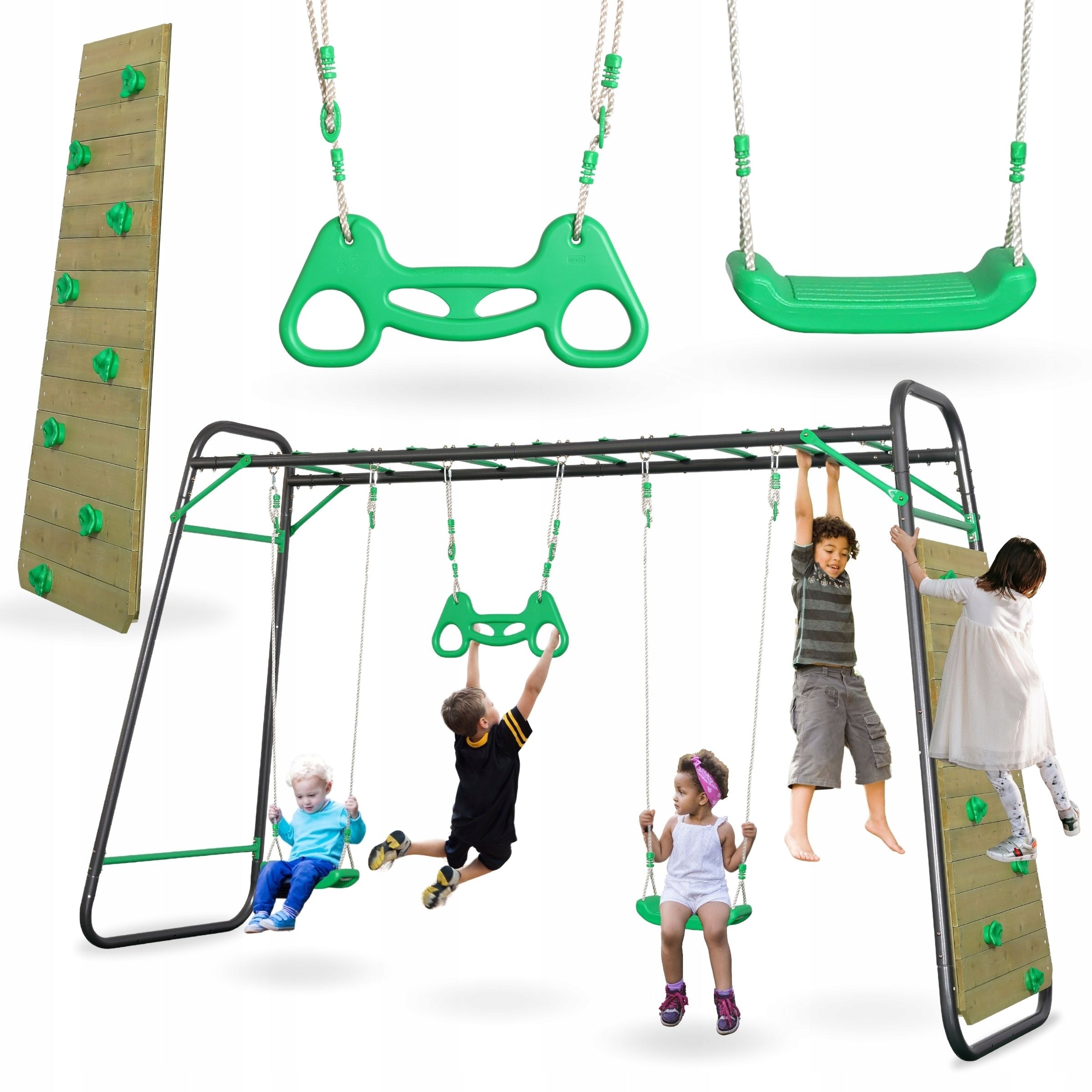 Garden swing XXXL 2 seats ladder trapezoid gymnastic wall