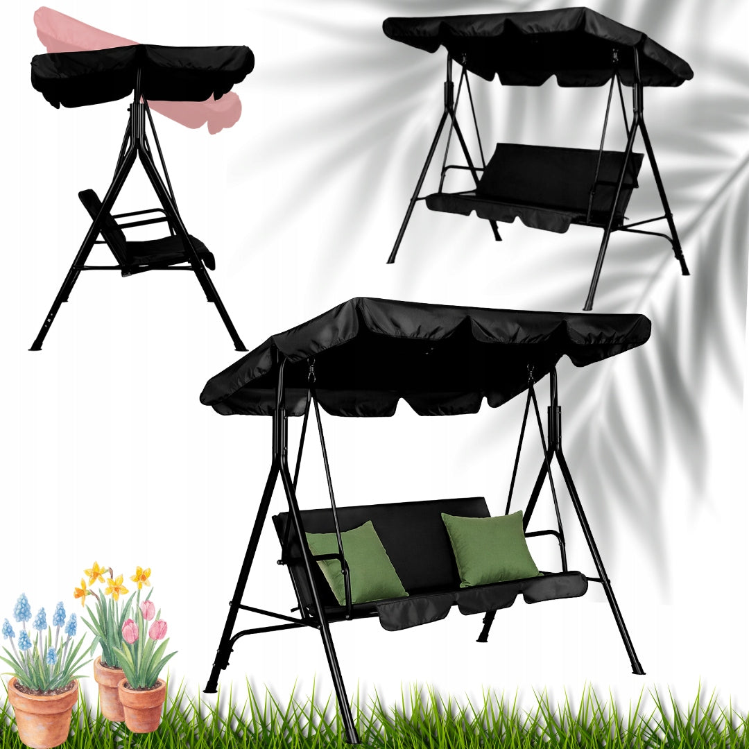 Garden swing dark grey with cushions 3-seater with visor 170cm Manufacturer code C5125