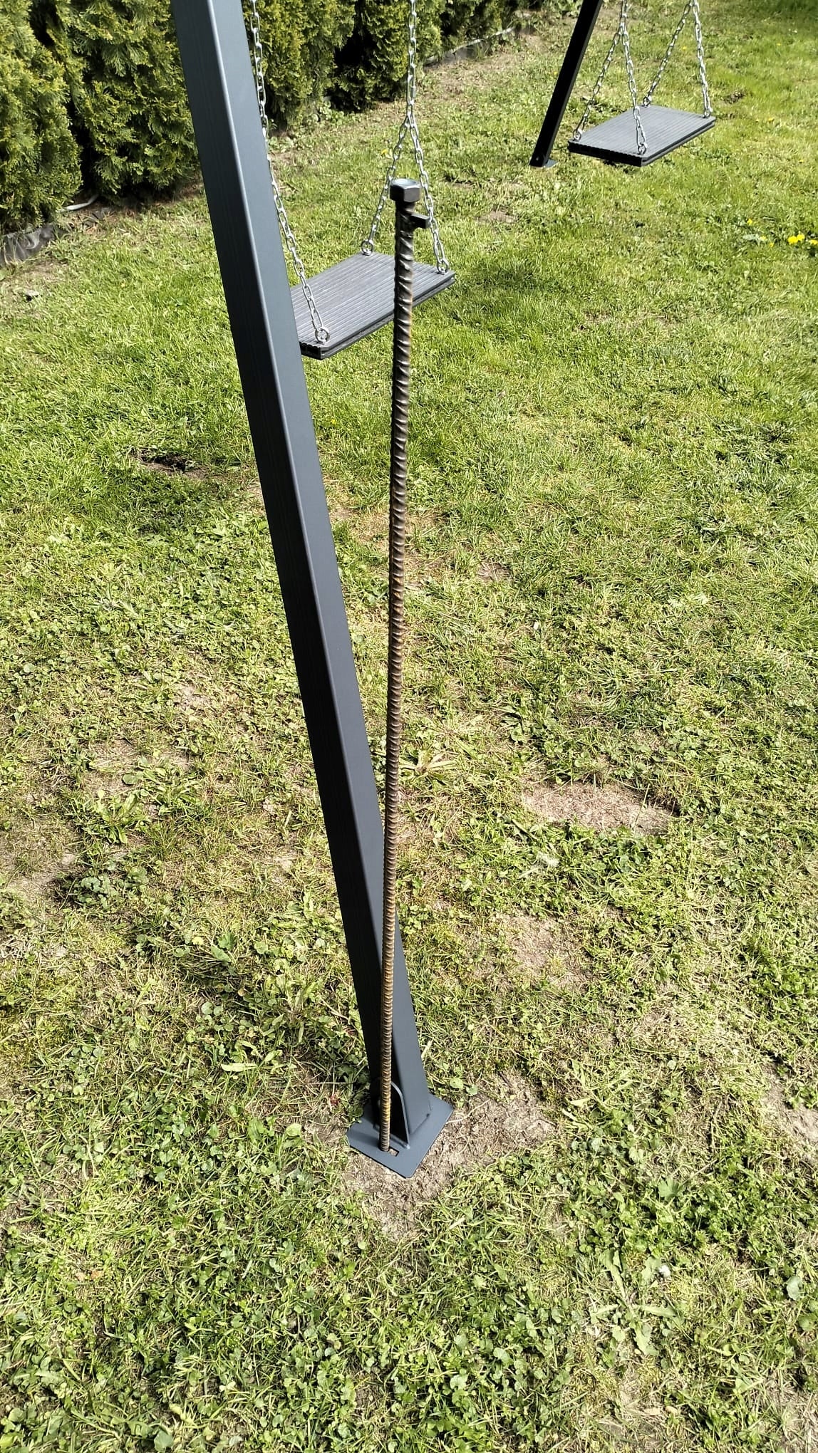 Garden swing double metal frame WITHOUT CONNECTIONS playground Product weight with unit packaging 59 kg
