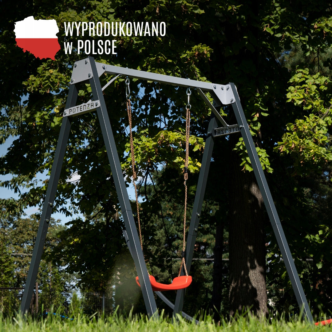 Garden swing for children GALVANIZED single station steel POTENZA Kind freestanding