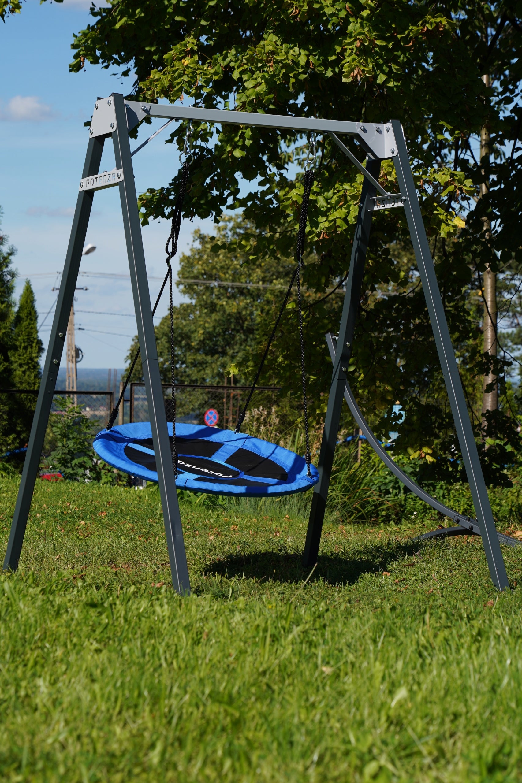 Garden swing for children GALVANIZED single station steel POTENZA Seat width 173 cm