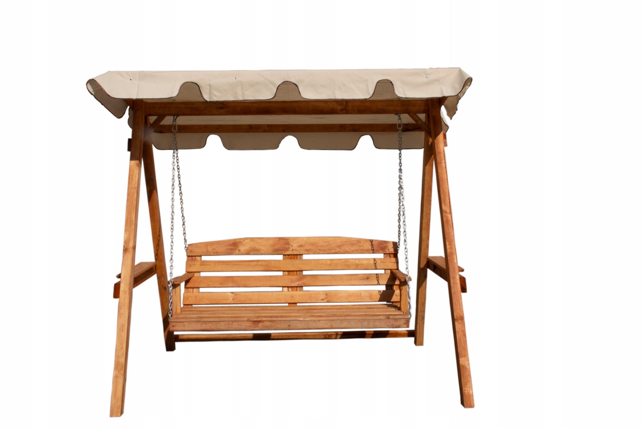 Garden swing wooden with visor furniture wood rocker 3 person hit Manufacturer no brand