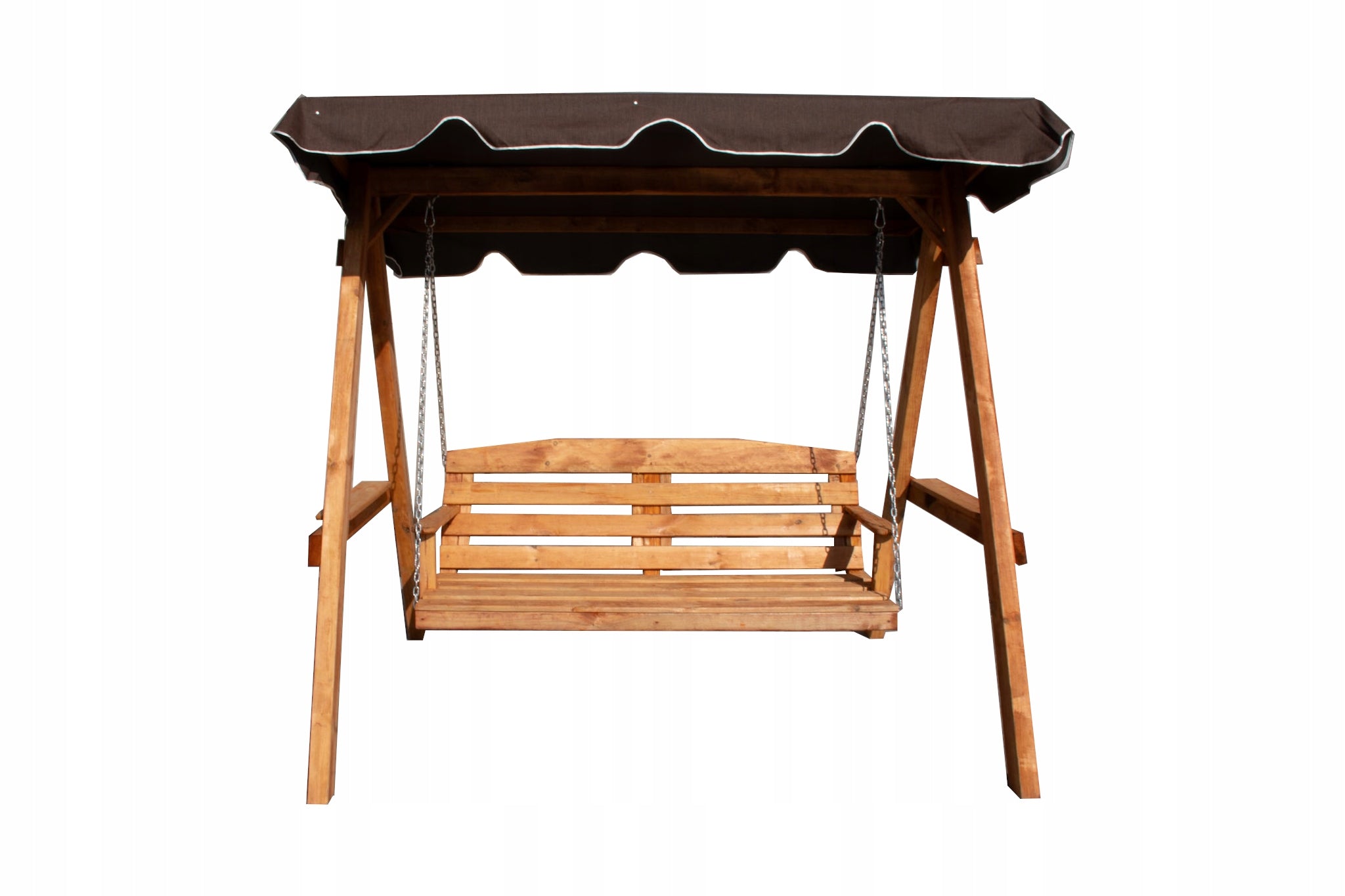 Garden swing wooden with visor furniture wood rocker 3 person hit Seat length 150 cm